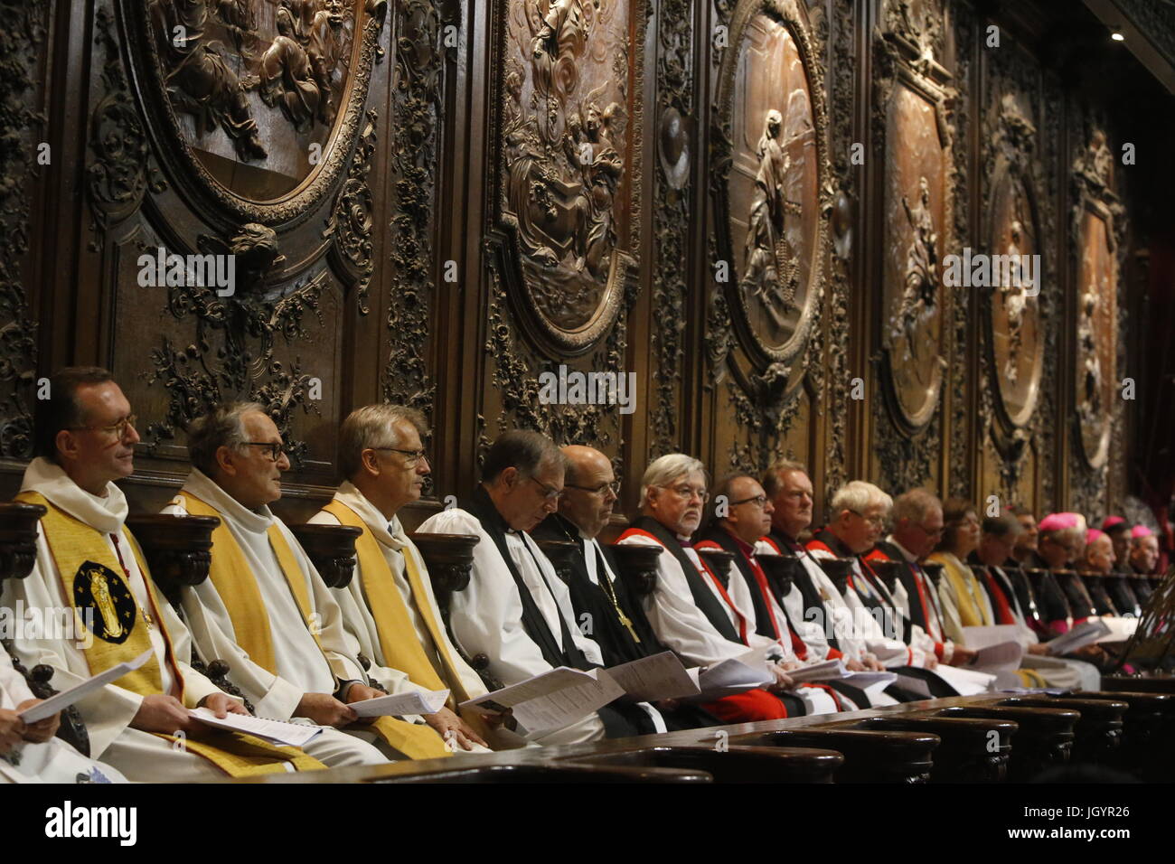 Ecumenical celebration in Notre Dame cathedral, Paris. Stock Photo