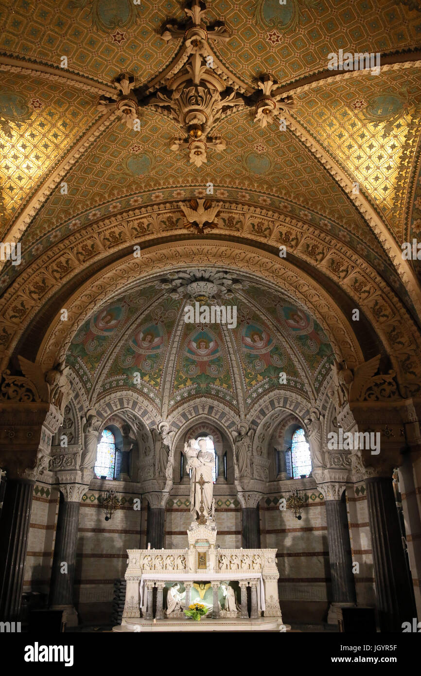 Notre Dame de Fourviere Basilica. The crypt. Lyon. France Stock Photo ...
