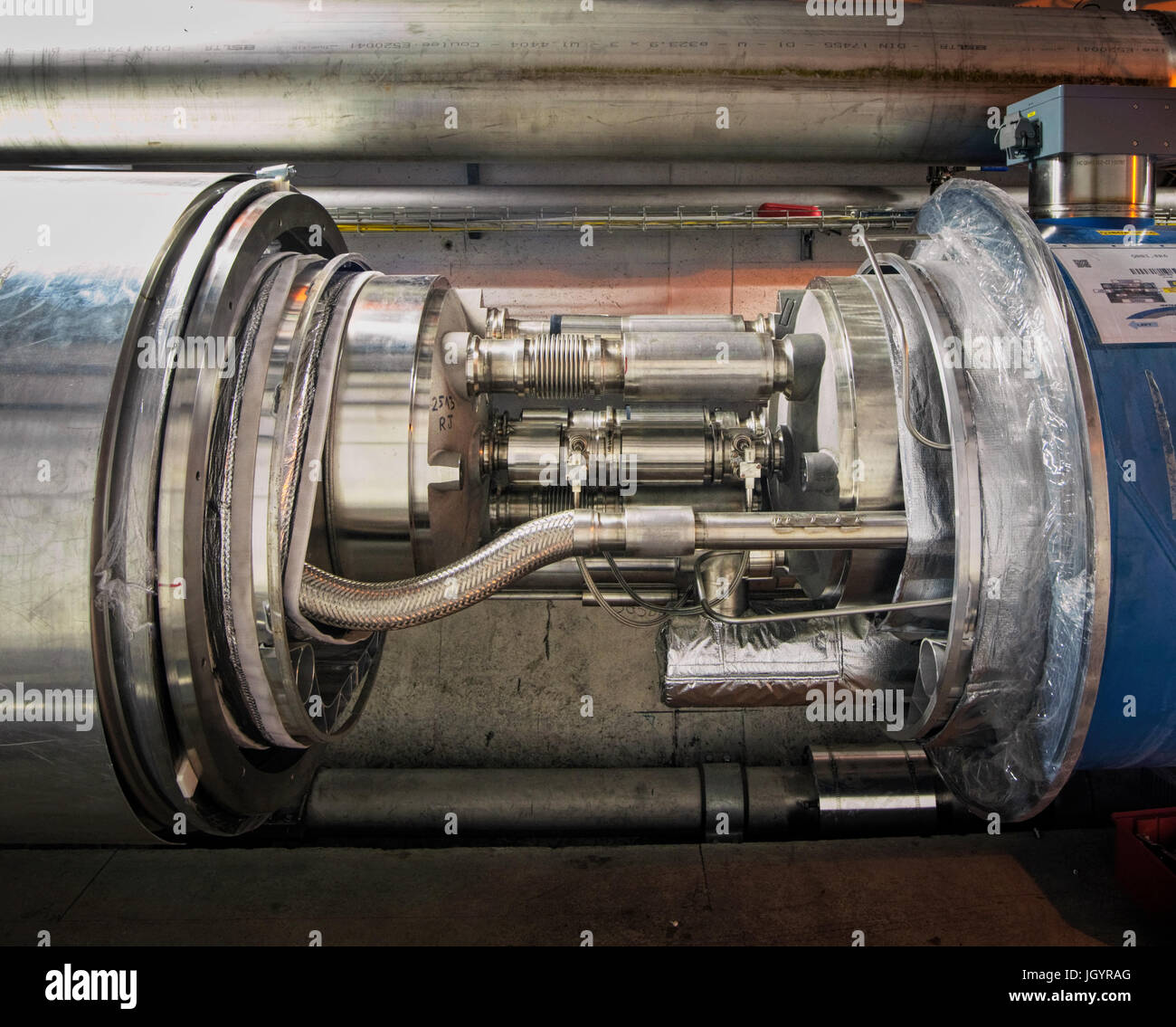 Open tube of the Large Hadron Collider Stock Photo - Alamy