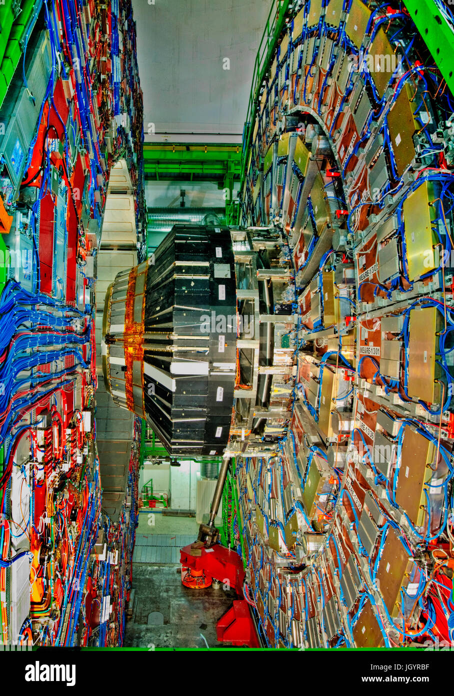 CMS detector of Large Hadron Collider at CERN Stock Photo