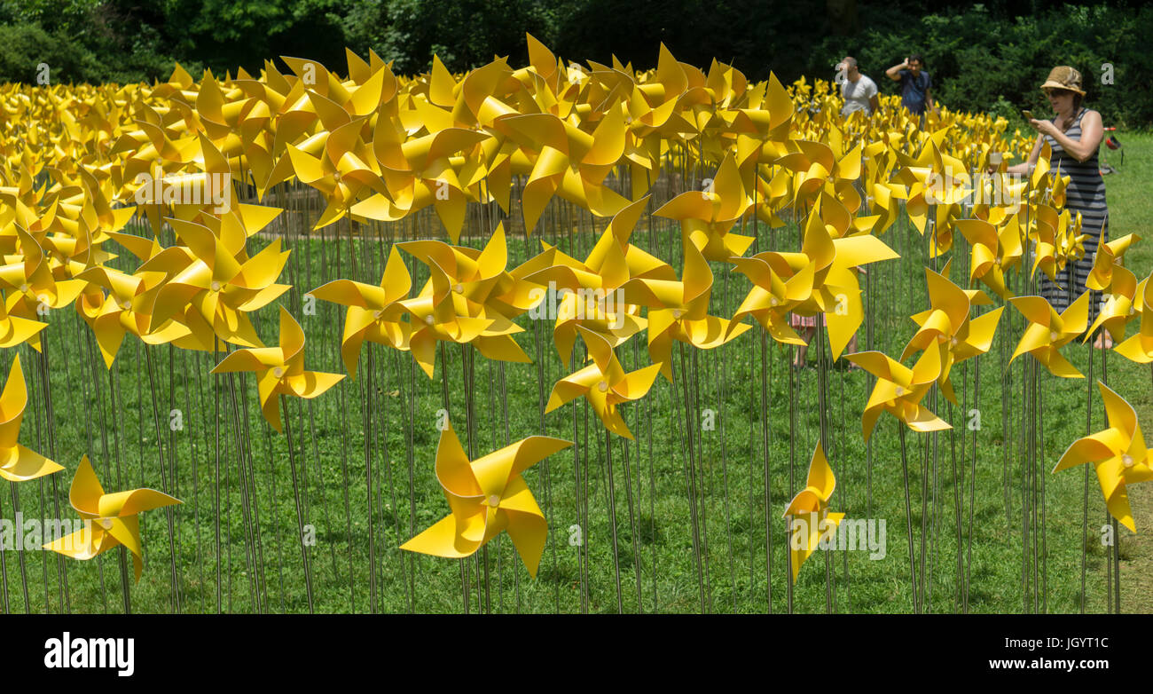 The Connective Project, consisting of 7000 handmade pinwheels, made by ...