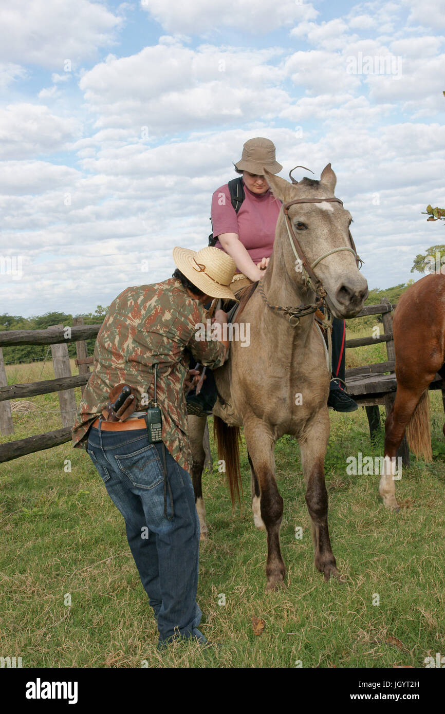 People, Horse, Pantanal, Mato Grosso do Sul, Brazil Stock Photo