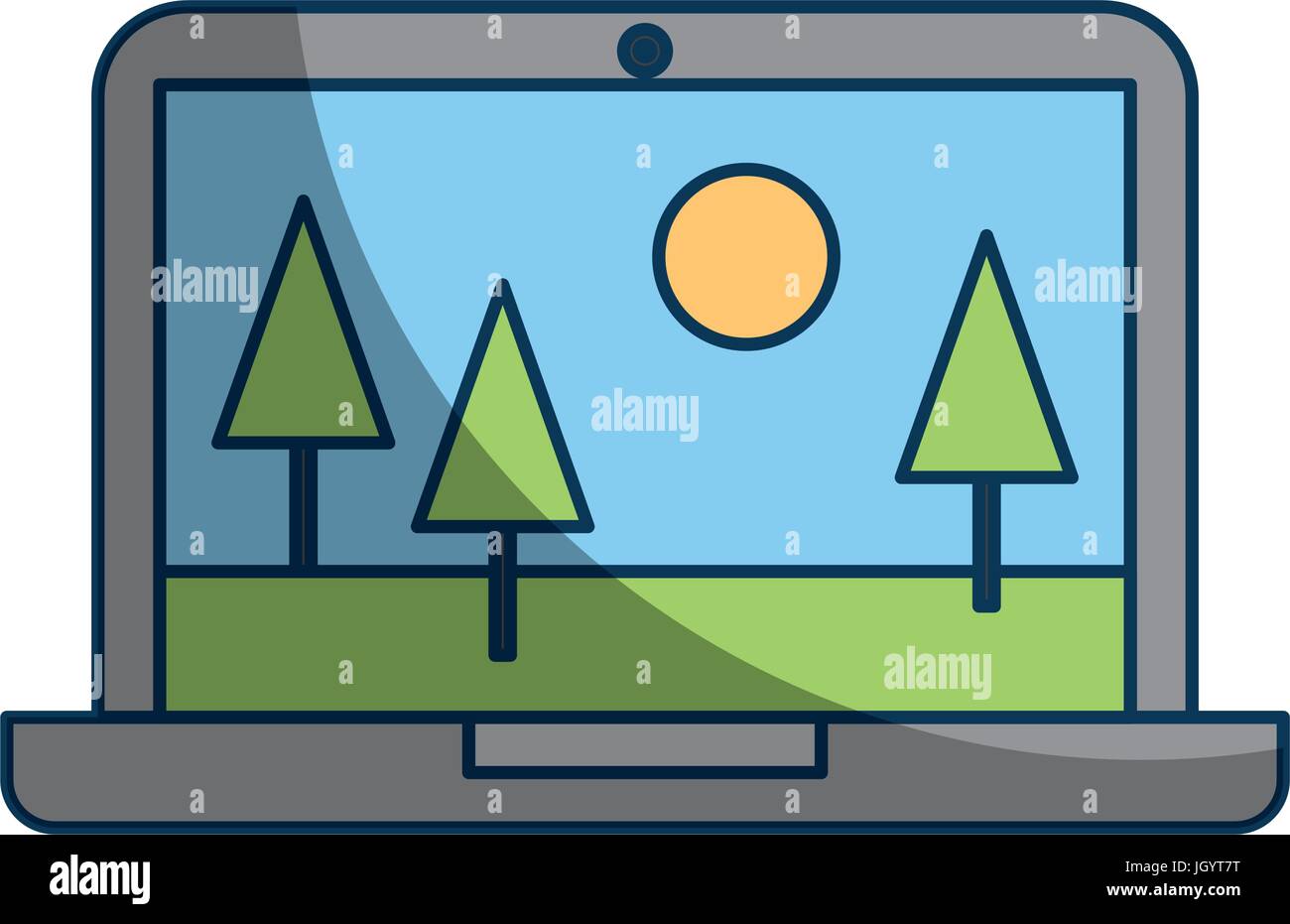 laptop with landscape icon Stock Vector Image & Art - Alamy
