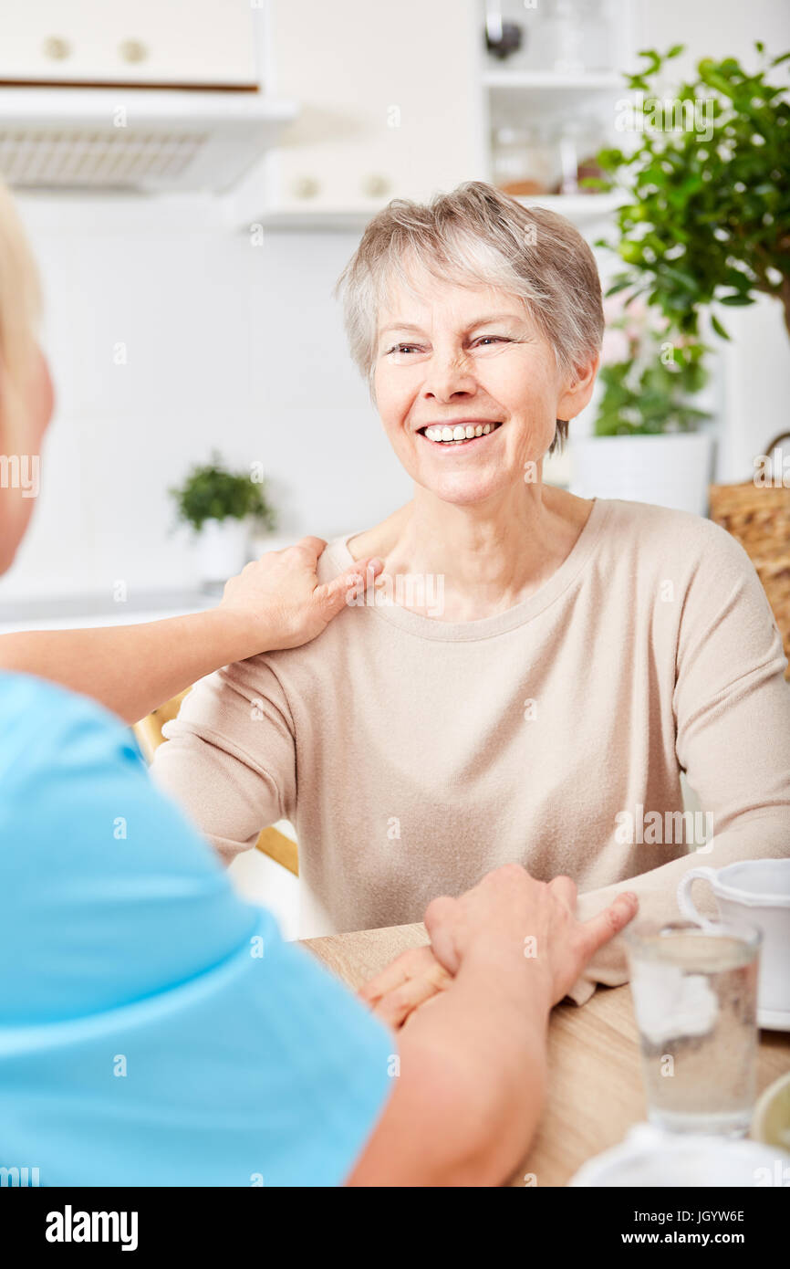 Nursing service for senior citizen with good care system Stock Photo