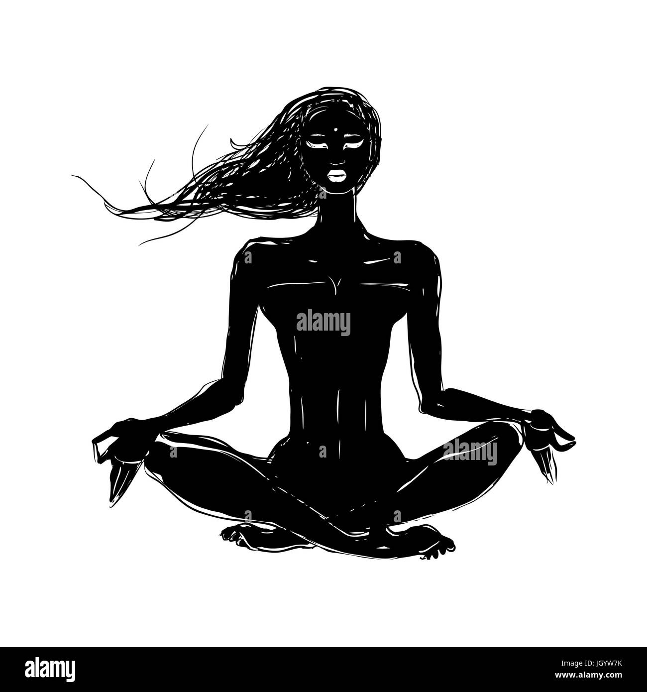 Beautiful Girl In Yoga Pose Stock Vector Image Art Alamy