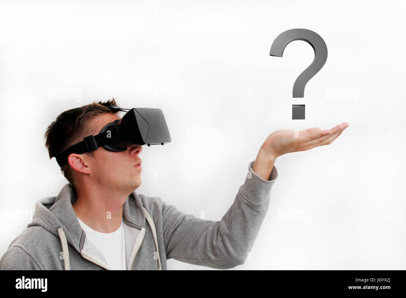 Virtual Reality and question mark Stock Photo Alamy