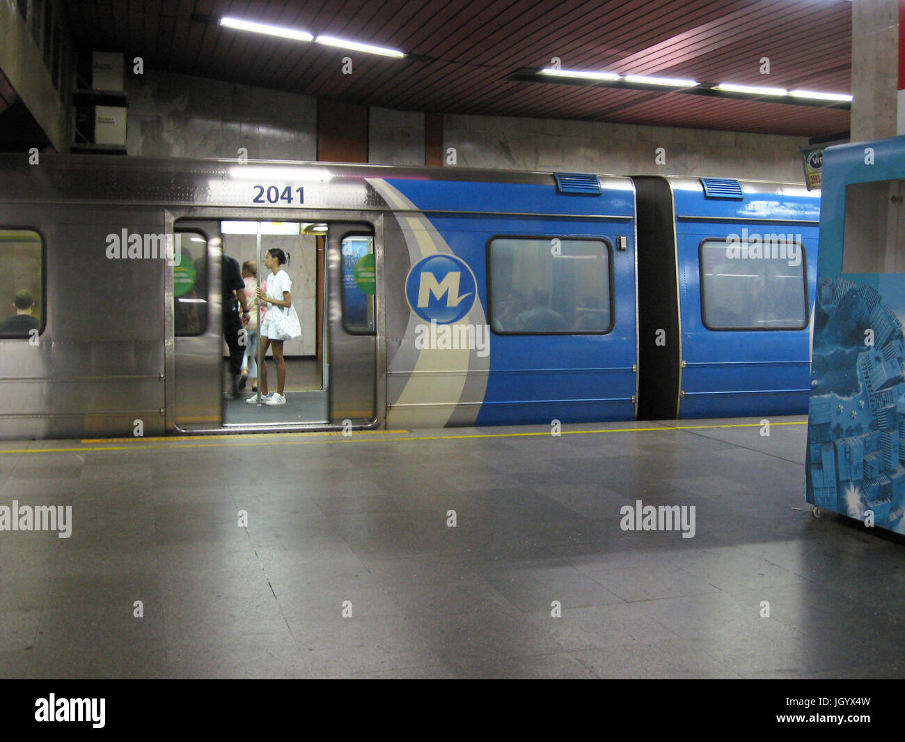 Interior of the Subway, Rio de Janeiro, Brazil Stock Photo