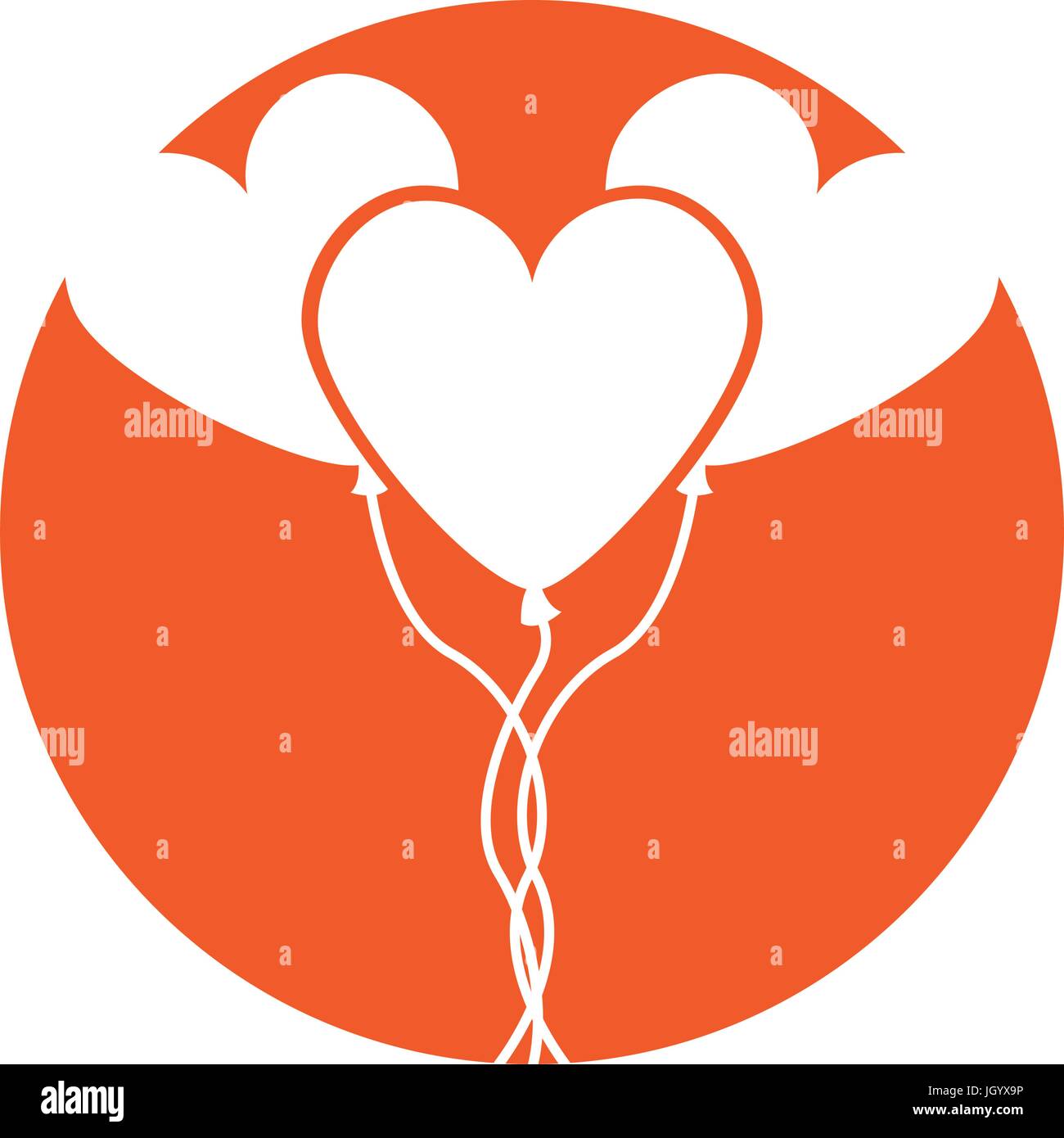 Love shaped balloons silhouette Stock Vector Images - Alamy