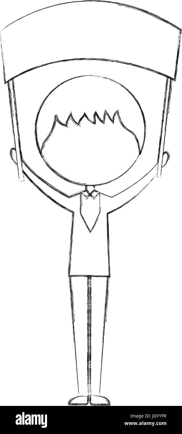 Cute Husband With Banner Avatar Character Stock Vector Art