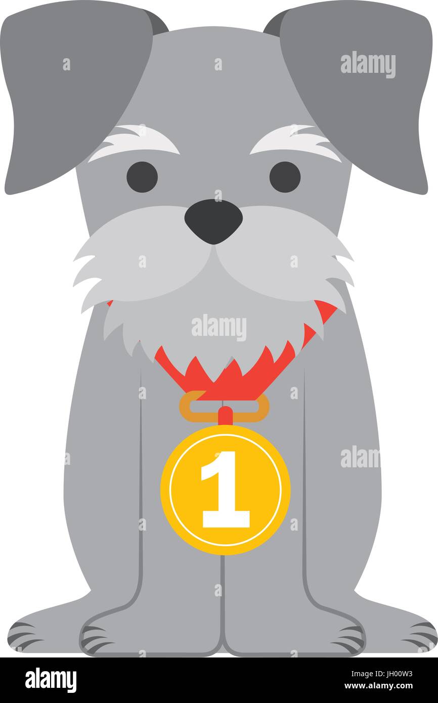 cute dog mascot with medal Stock Vector Image & Art - Alamy