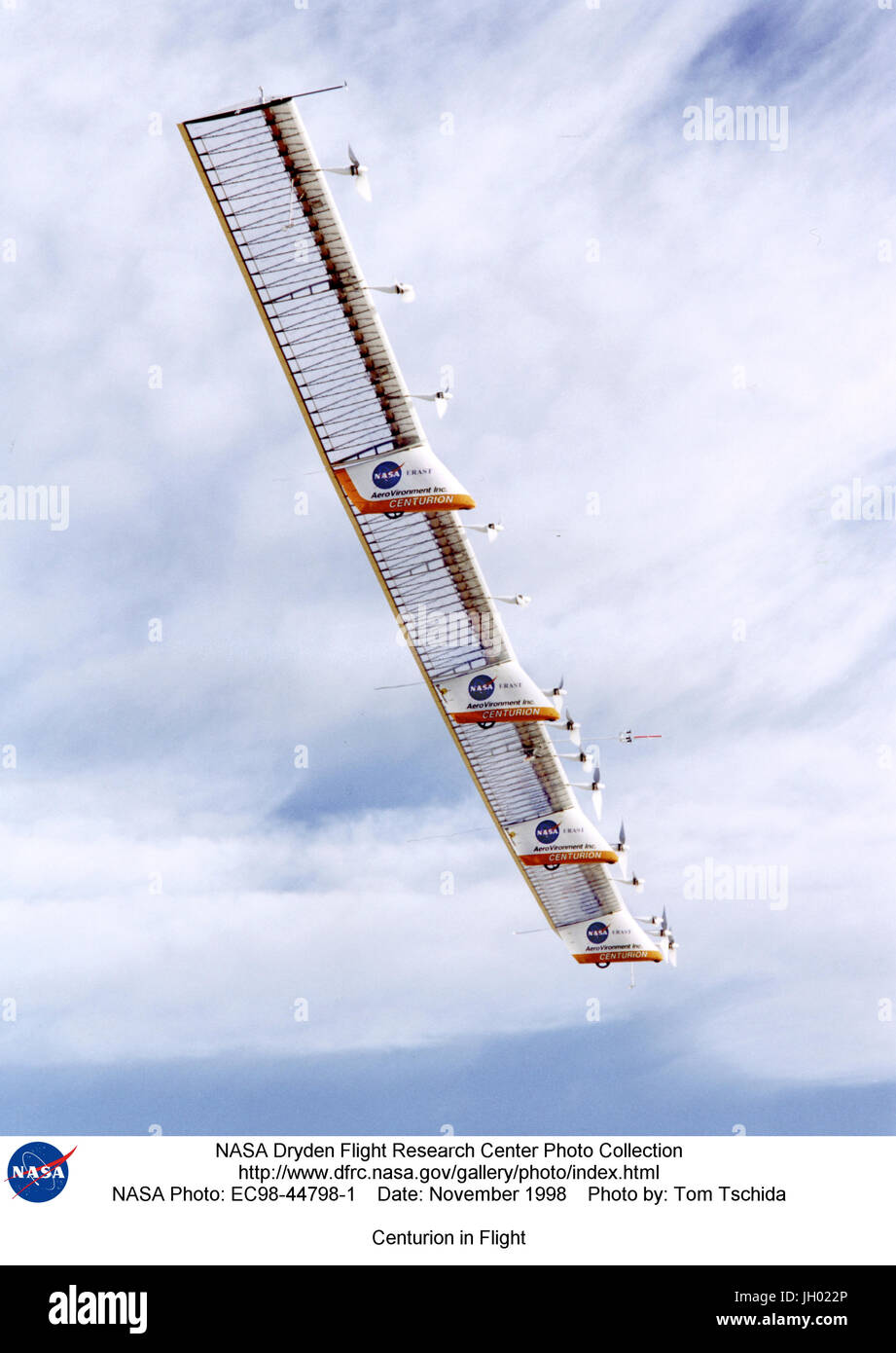 The Centurion remotely piloted flying wing during an early morning test