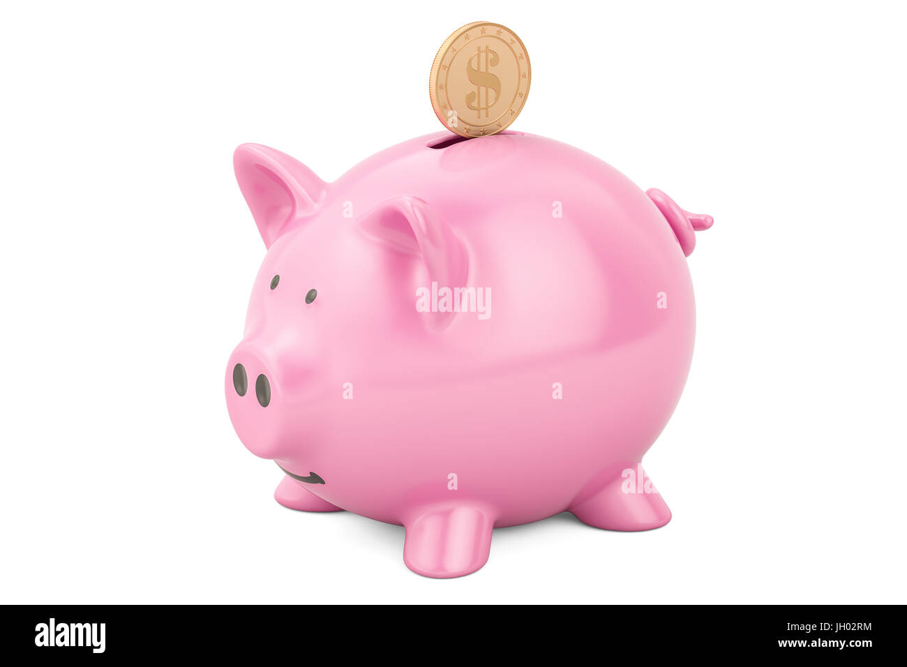 Piggy bank closeup, 3D rendering isolated on white background Stock ...