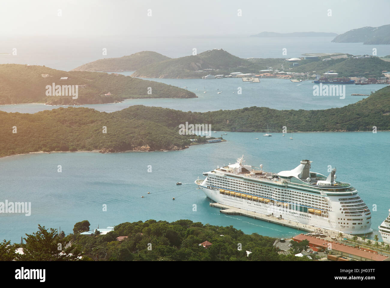 Cruise to Virgin st Thomas island. Tropical resrt in caribbean Stock Photo