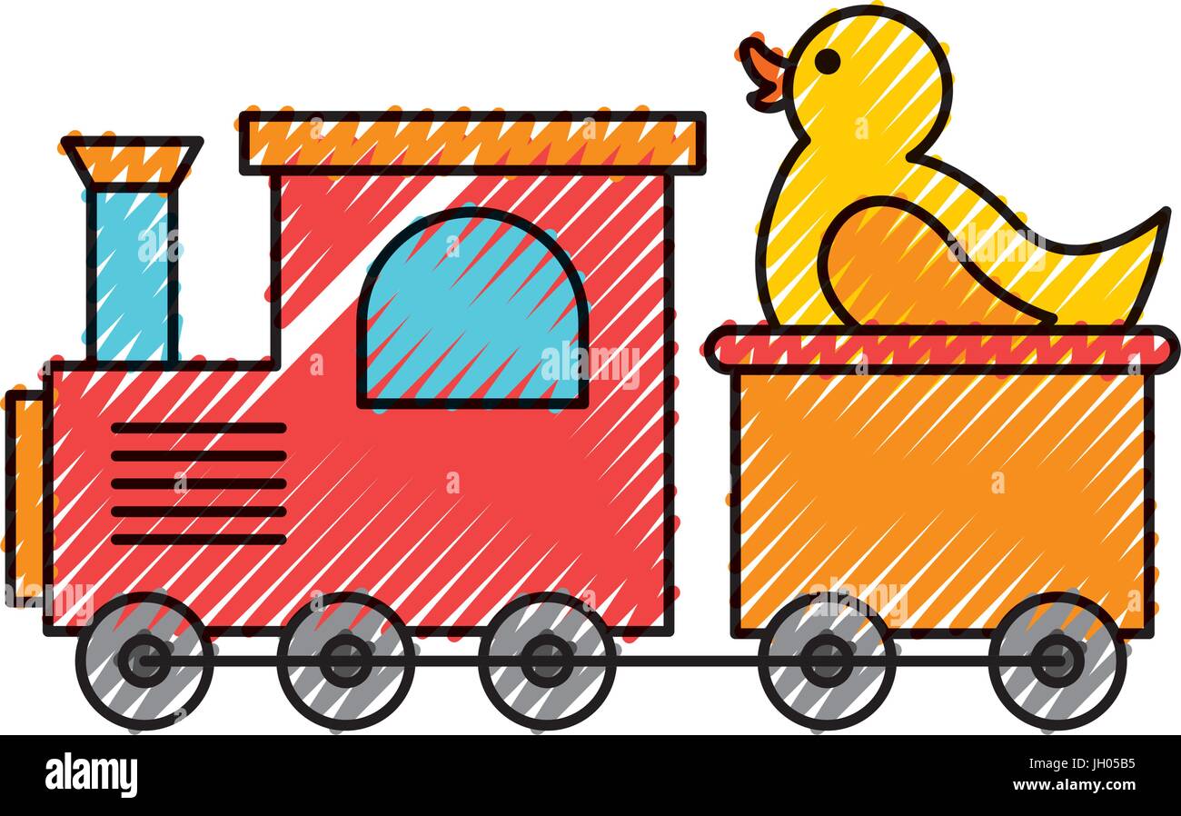 train toy with duck Stock Vector Image & Art Alamy