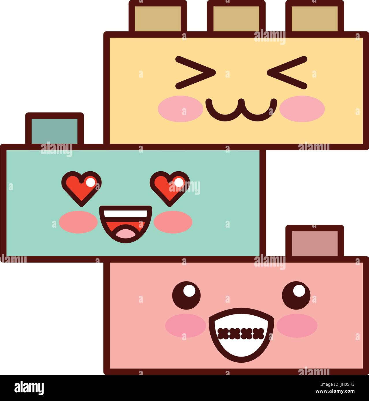 toy blocks structure kawaii character Stock Vector Image & Art Alamy