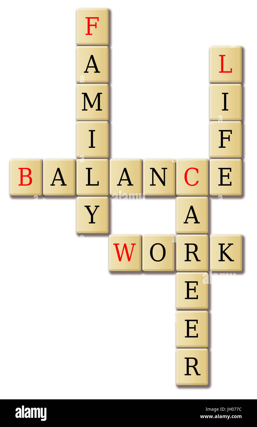 Life work and balance in a 3D high resolution tile graphics Stock Photo ...