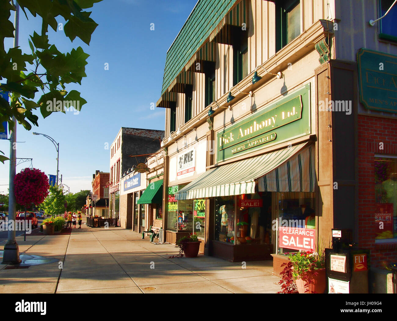 Canandaigua , New York, USA. July 11, 2017. South Main Street in downtown Canandaigua, New York on the shore of Canandaigua Lake in the Finger Lakes R Stock Photo