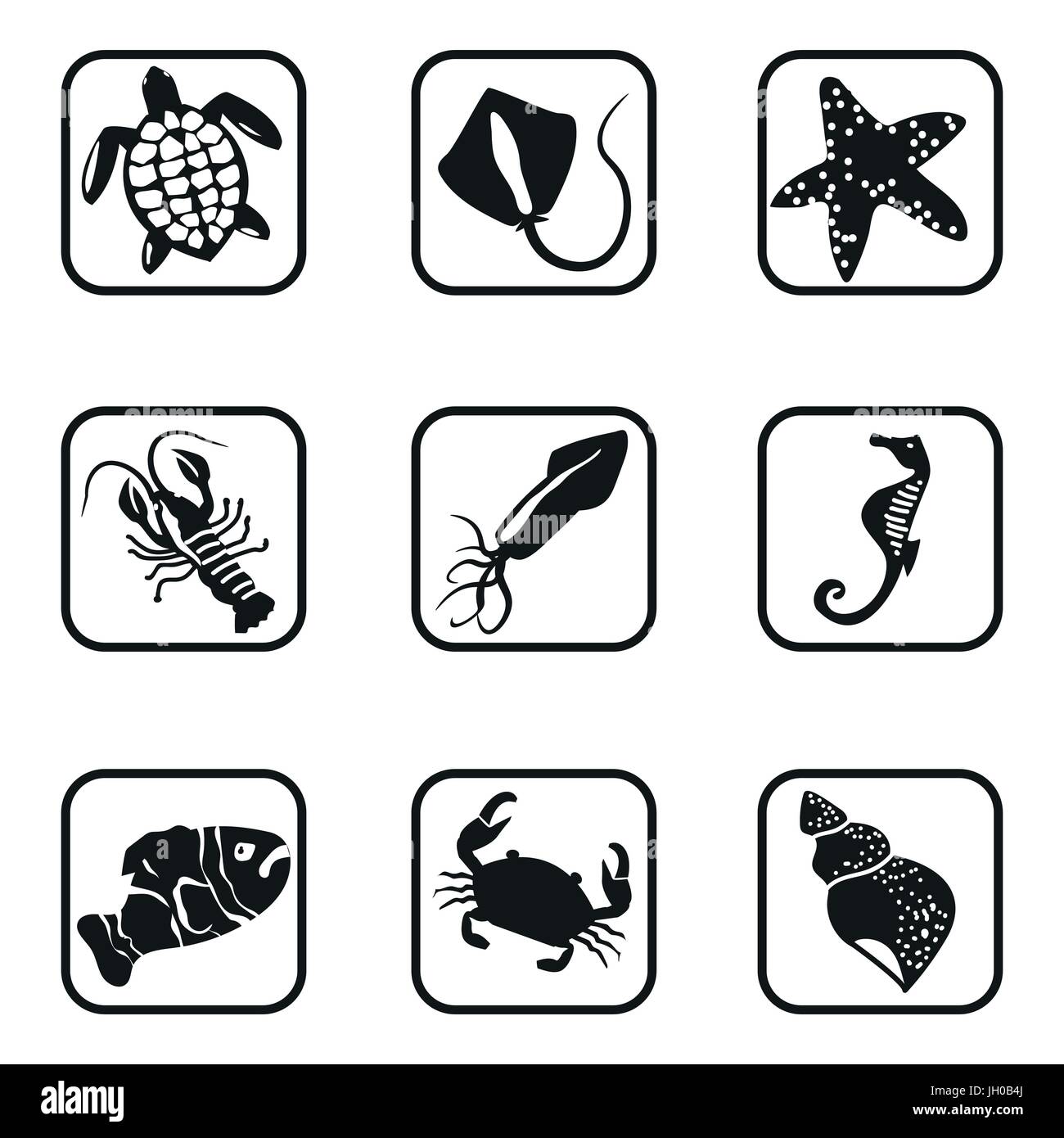 See animals icons on white background. Vector illustration Stock Vector ...