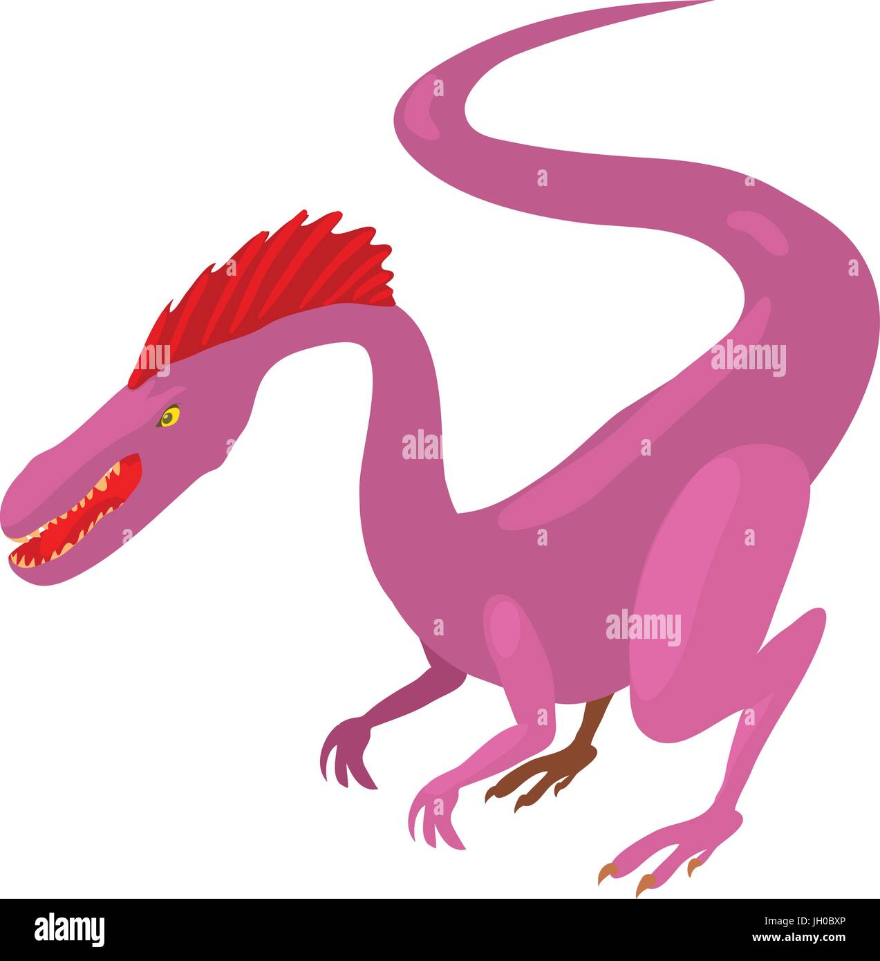 Hungry dinosaur icon, cartoon style Stock Vector