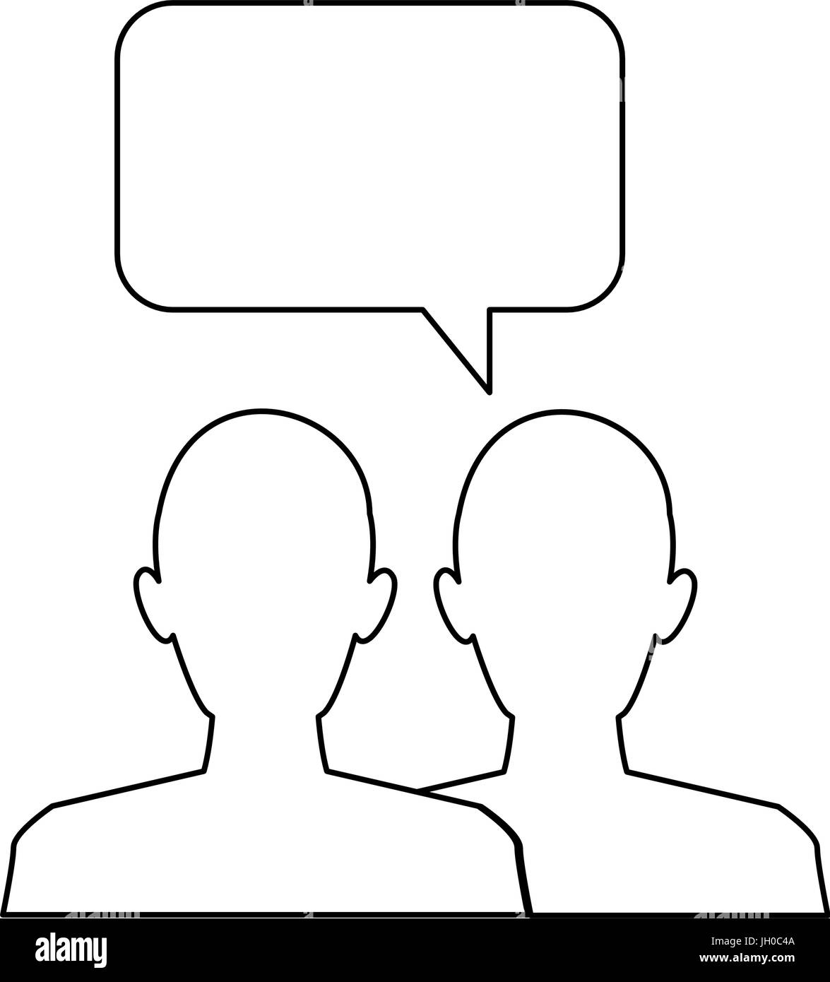 silhouette people with speech bubbles communication Stock Vector Image ...