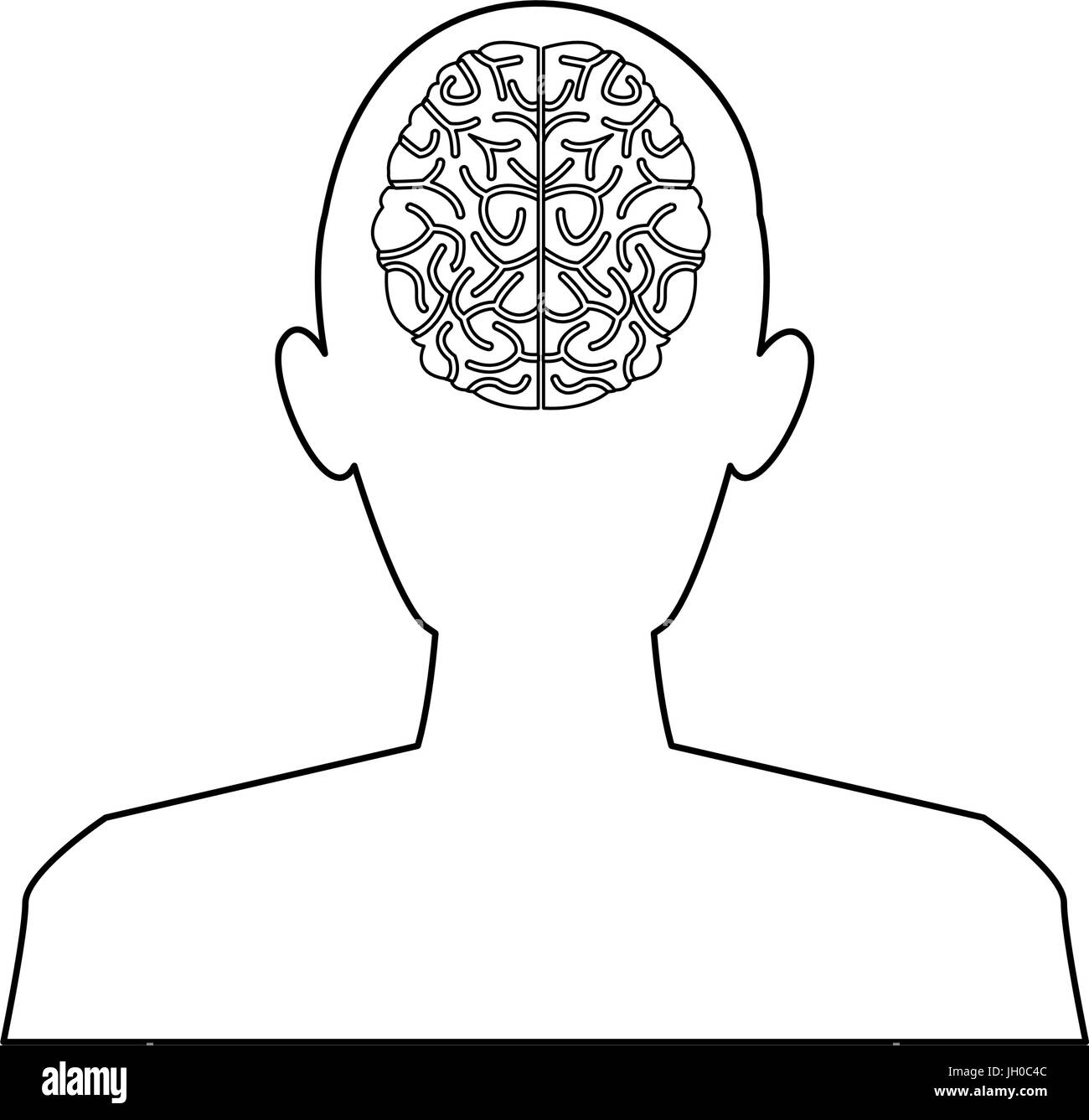 silhouette man brain think idea knowledge Stock Vector Image & Art - Alamy