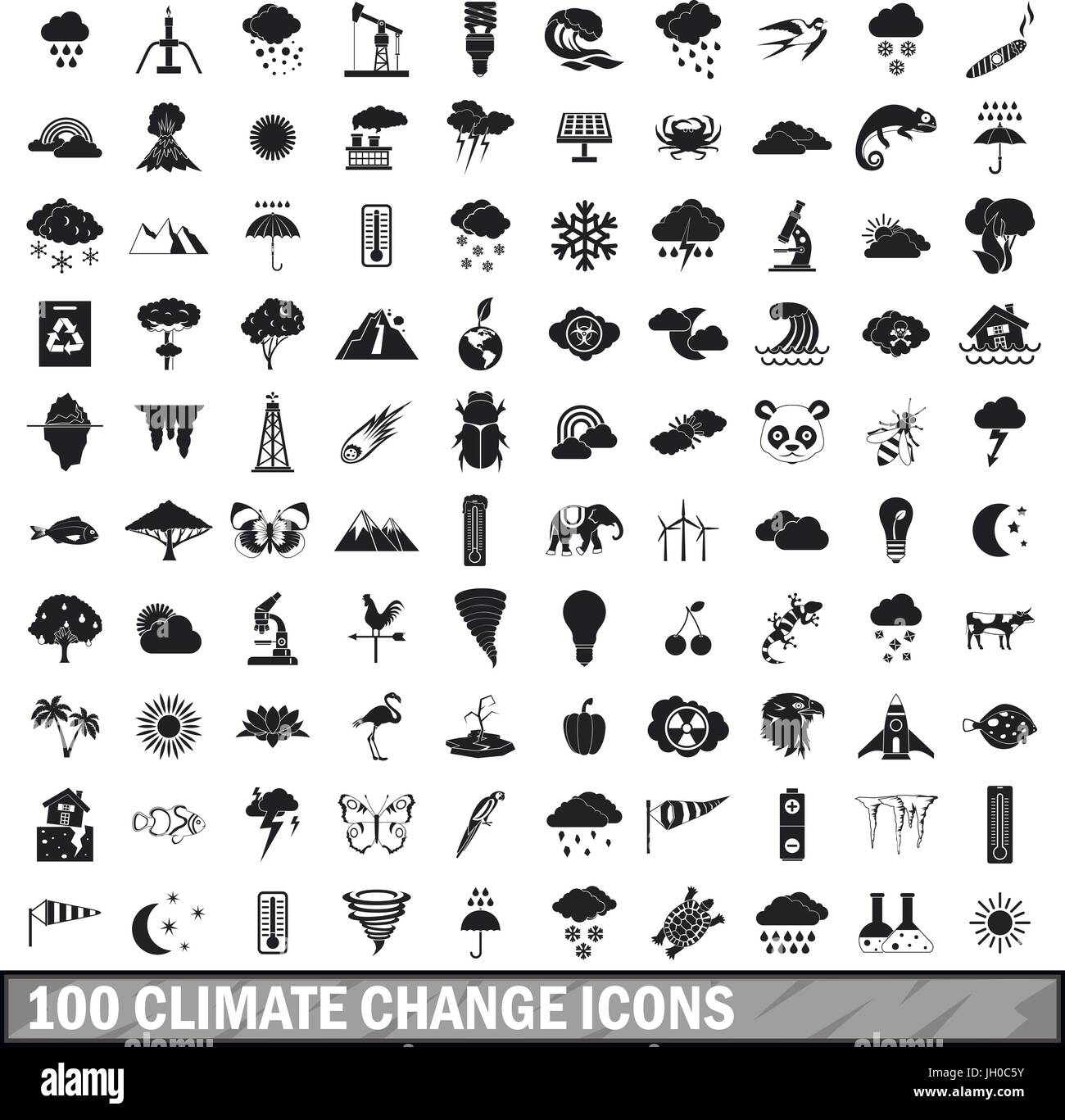 100 climate change icons set, simple style Stock Vector Image & Art - Alamy