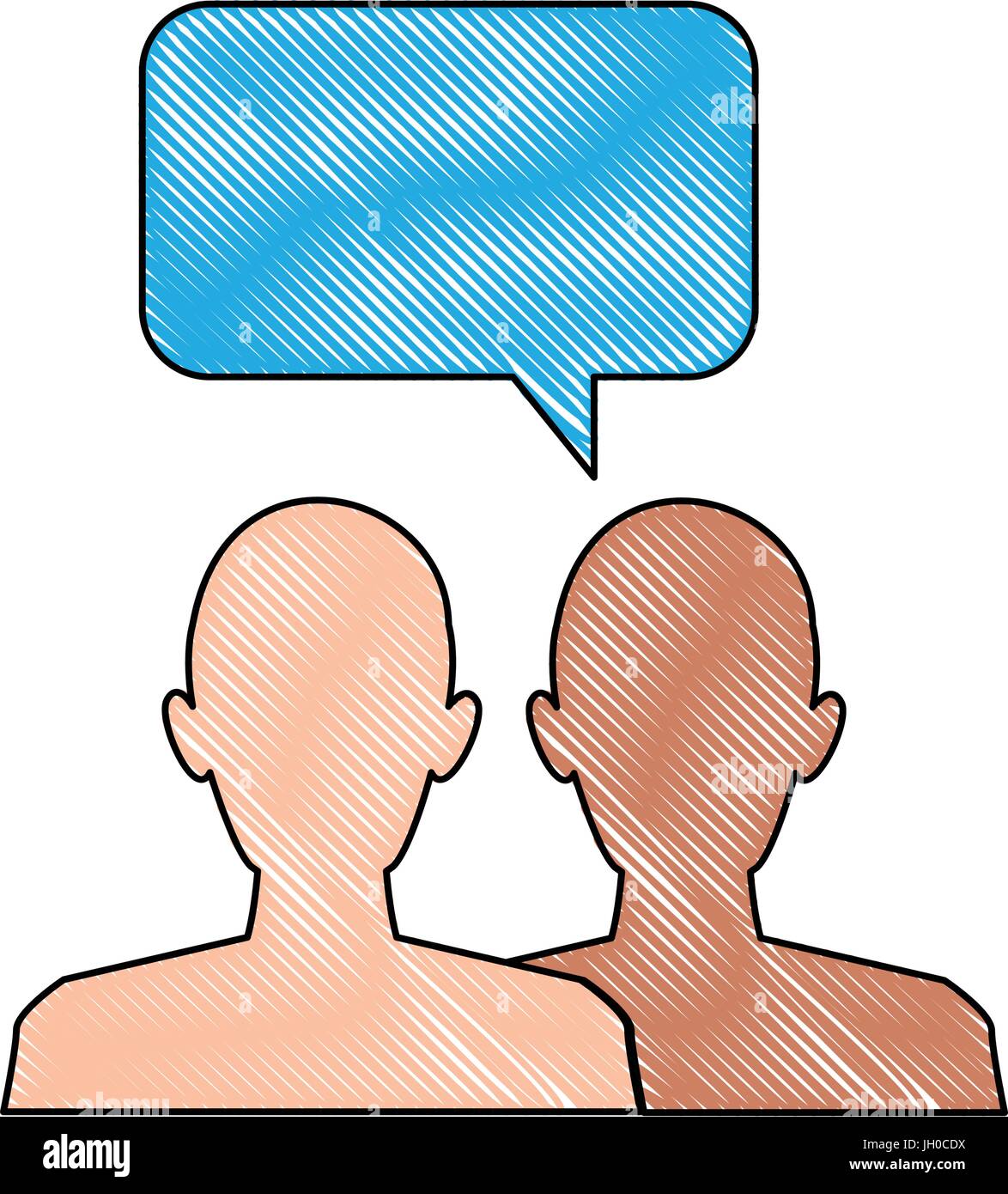 silhouette people with speech bubbles communication Stock Vector Image ...