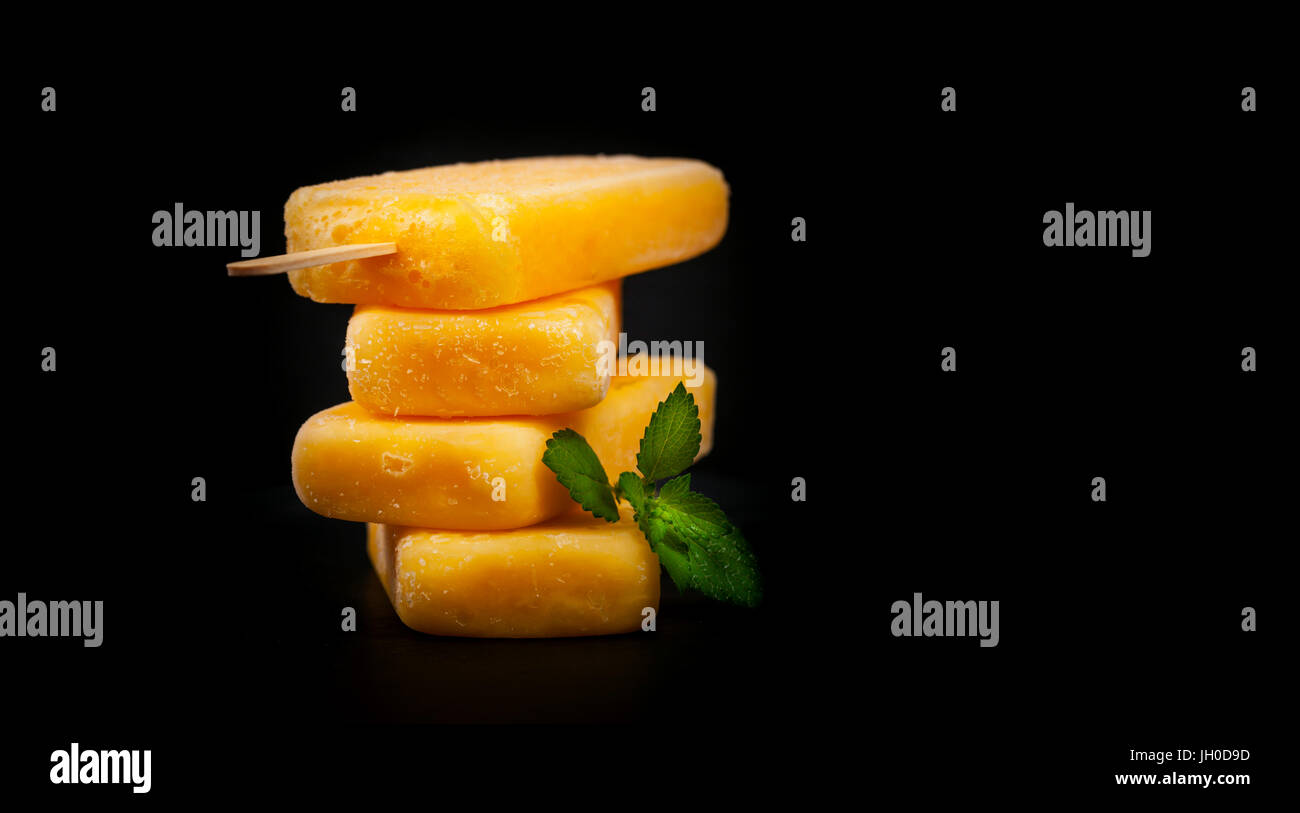 Pineapple Frozen Fruit Bars Popsicles Stock Photo Alamy