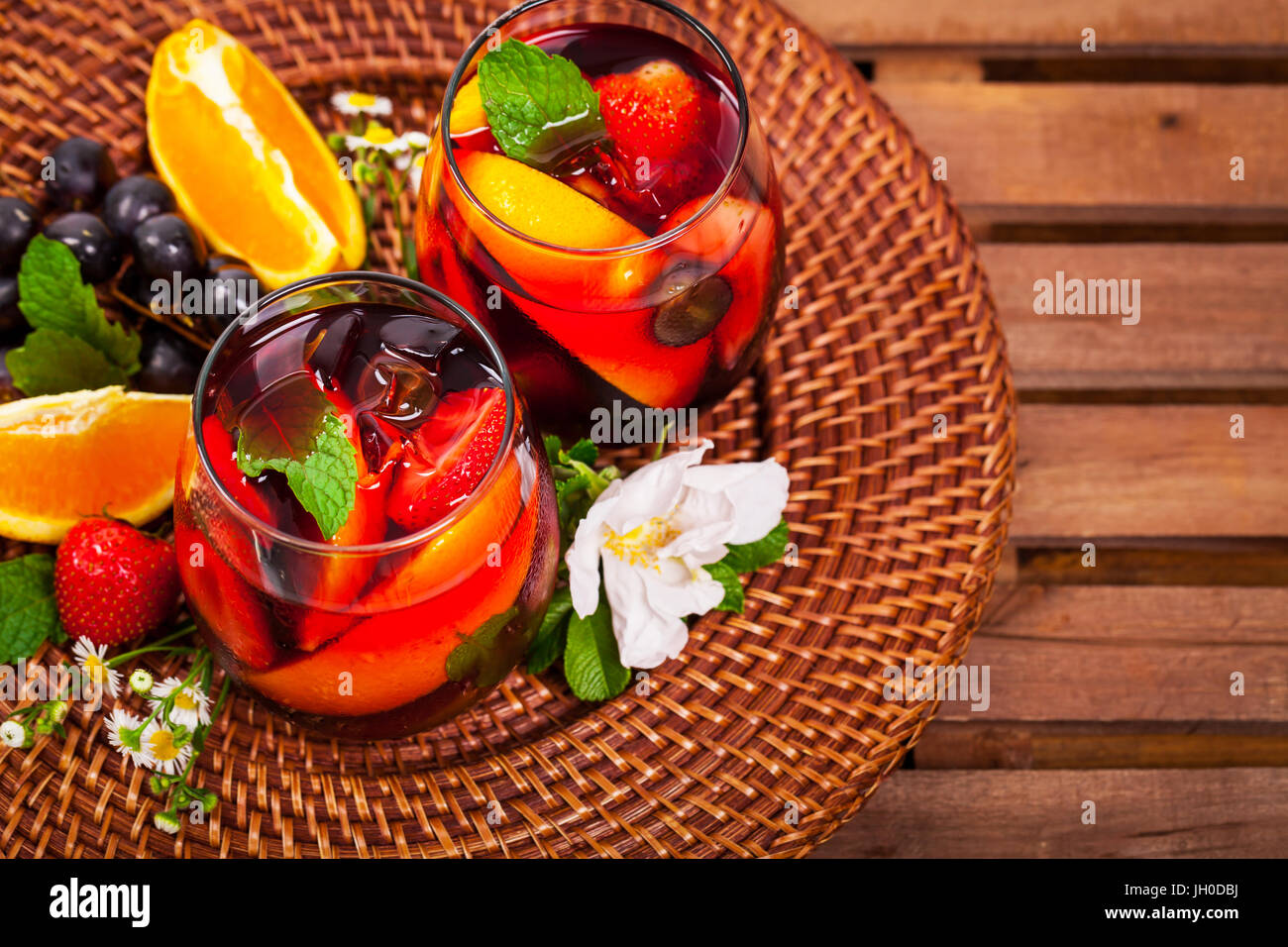Red Wine Sangria Summer Drinks Stock Photo Alamy