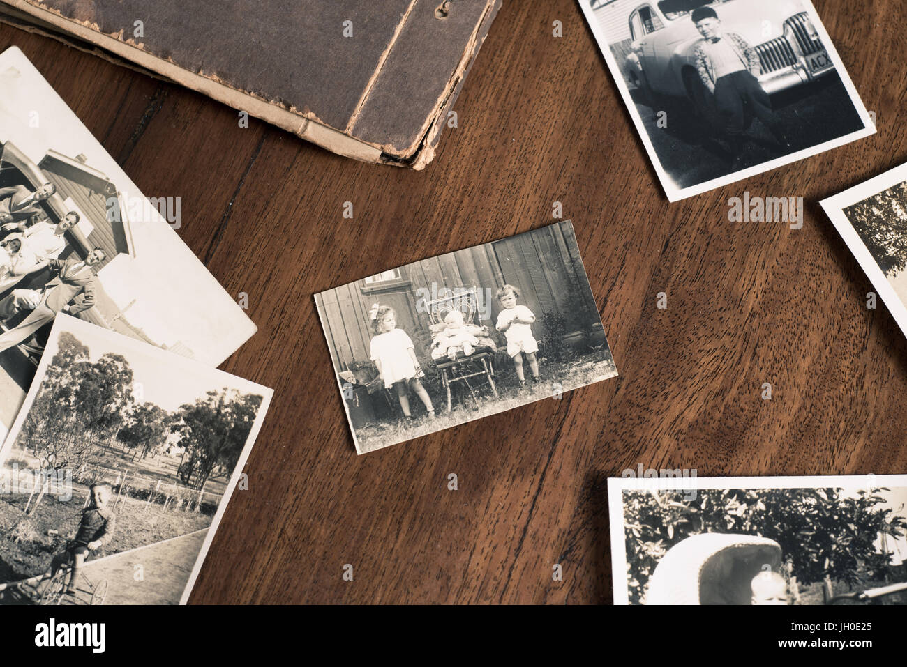 Old Family Photos And Photo Album With Black And White Images Retro And Vintage Historical Australian Locations And People Stock Photo Alamy