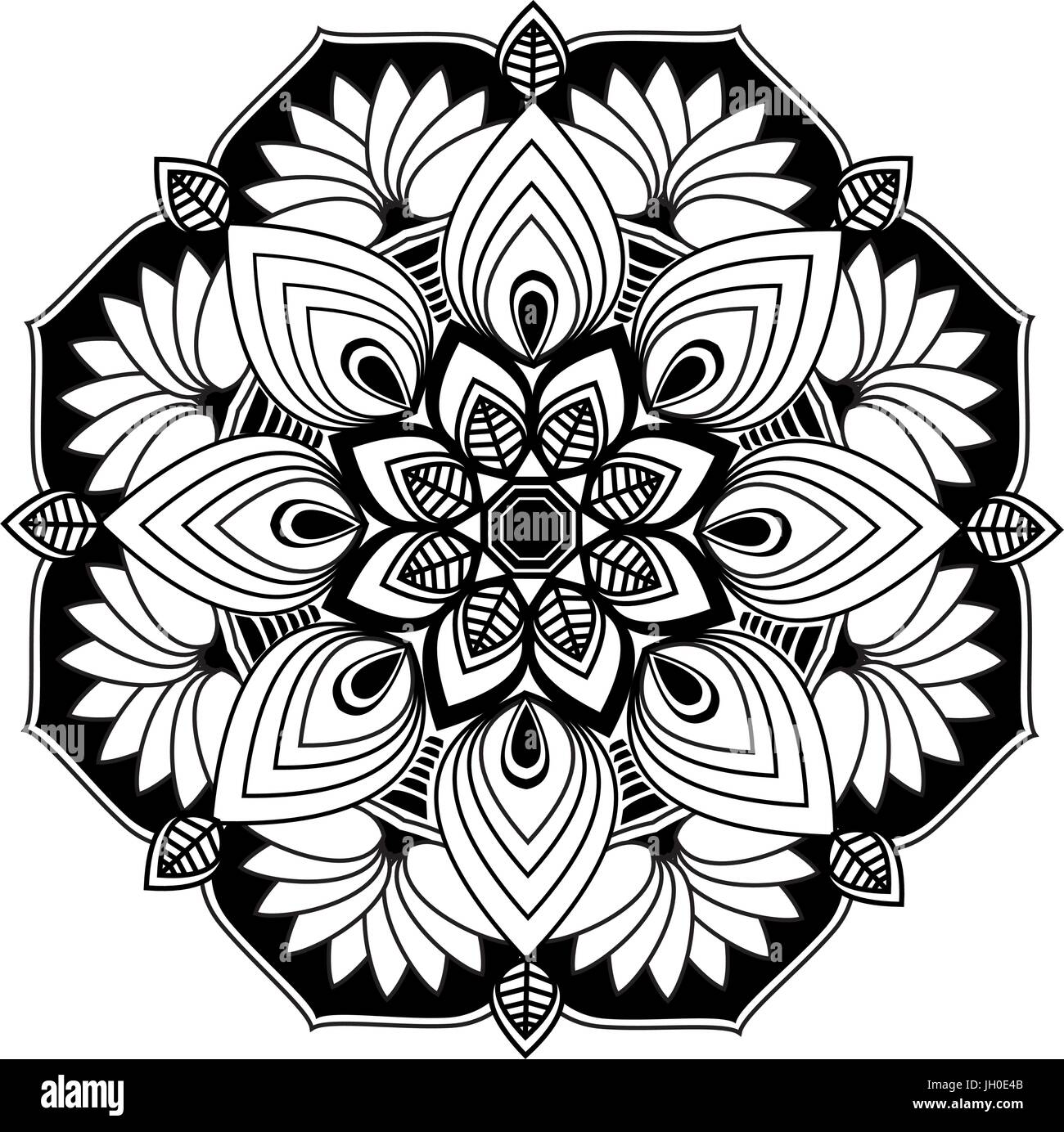 Black and white floral pattern Stock Vector Image & Art Alamy