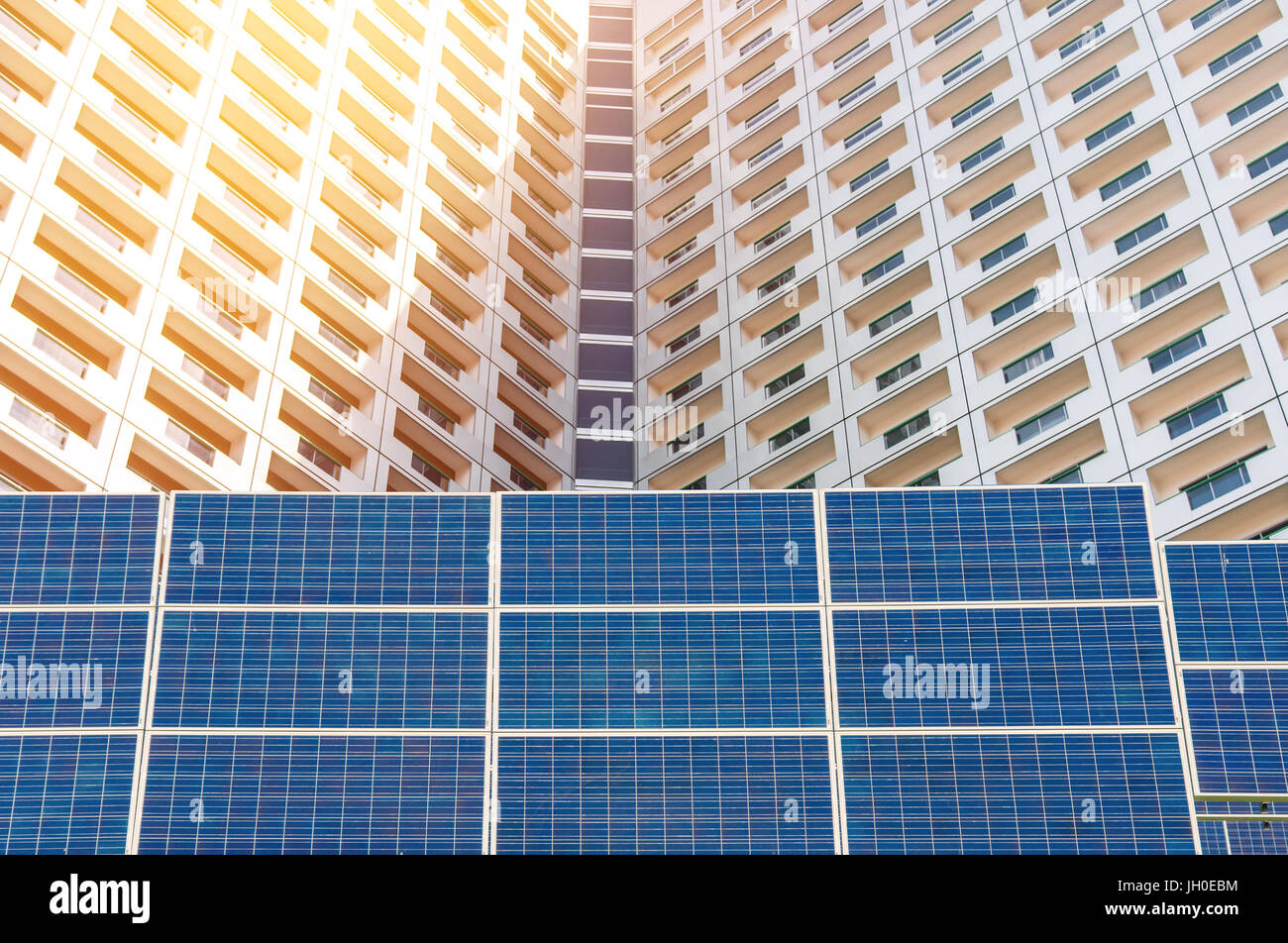 Power plant using renewable solar energy with blue sky Stock Photo - Alamy
