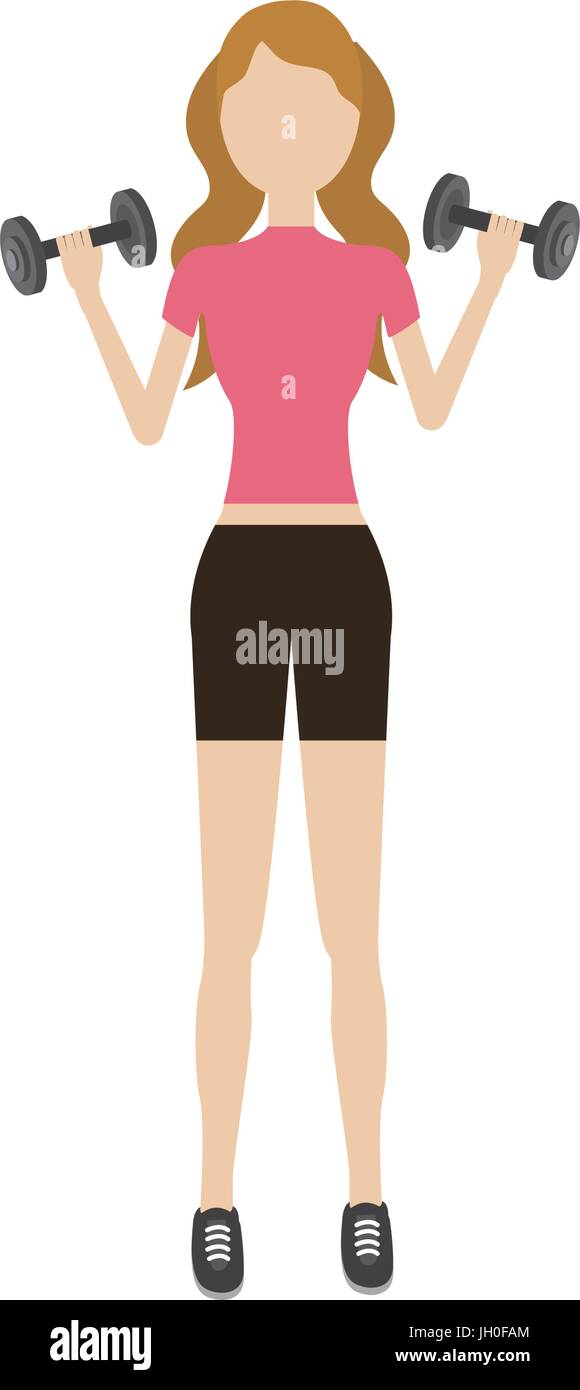 woman with dumbbell to do exercise Stock Vector Image & Art - Alamy