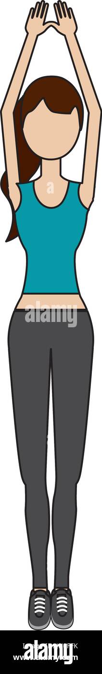 healthy woman doing exercise Stock Vector Image & Art - Alamy