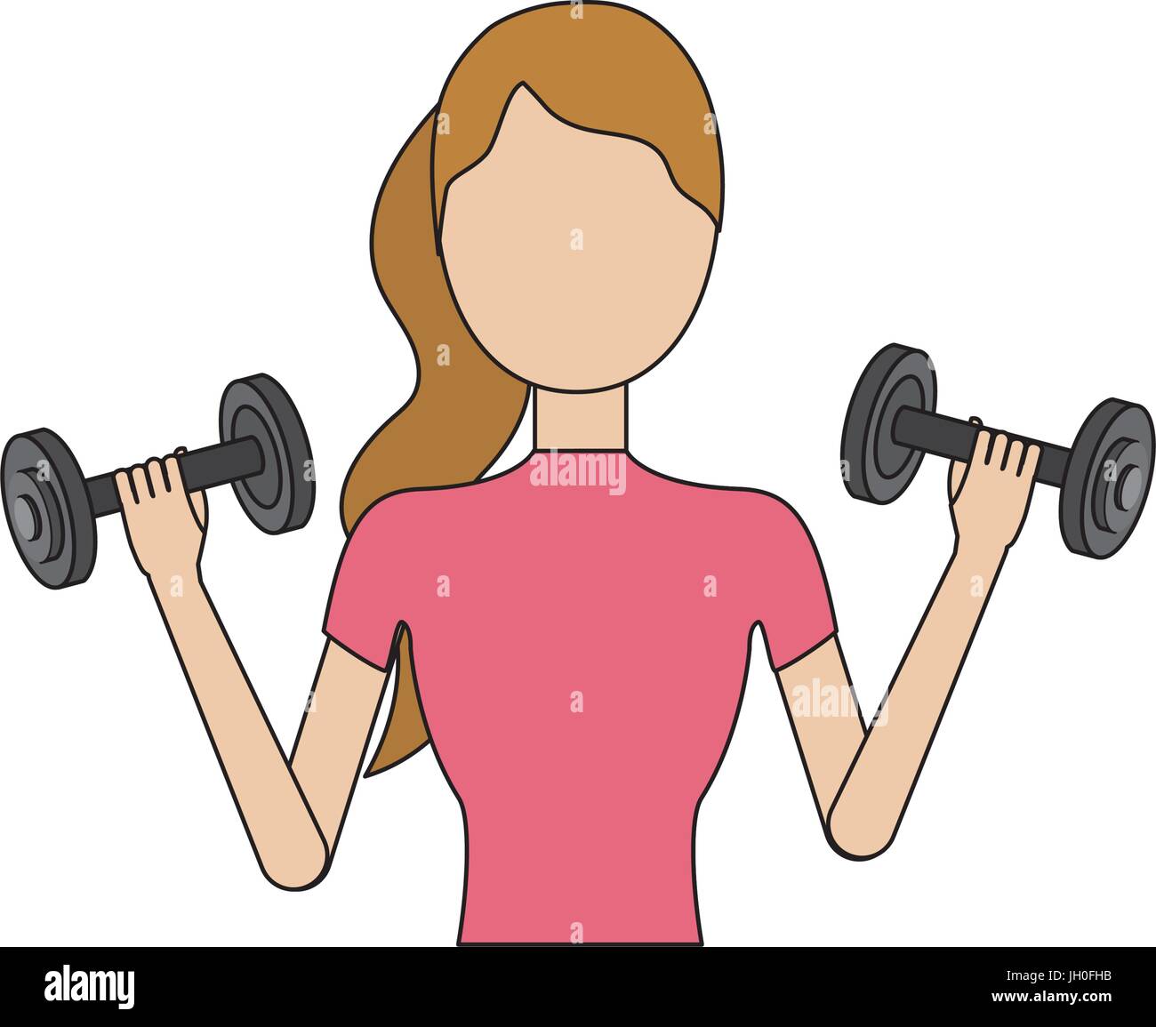 woman with dumbbell to do exercise Stock Vector Image & Art - Alamy