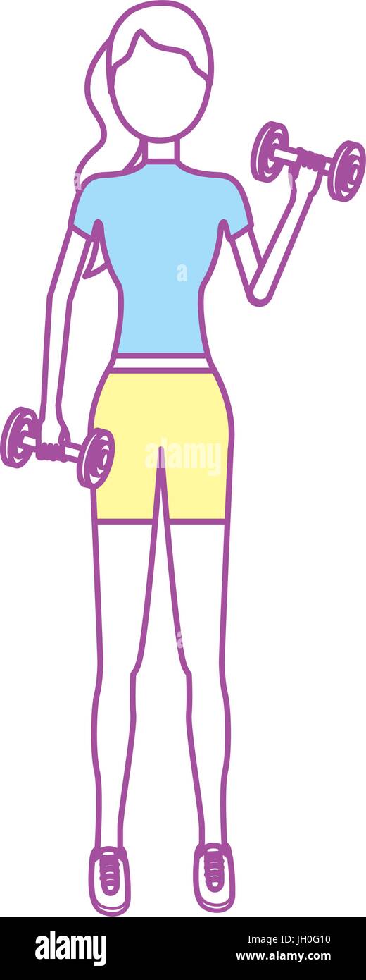 woman with dumbbell to do exercise Stock Vector Image & Art - Alamy