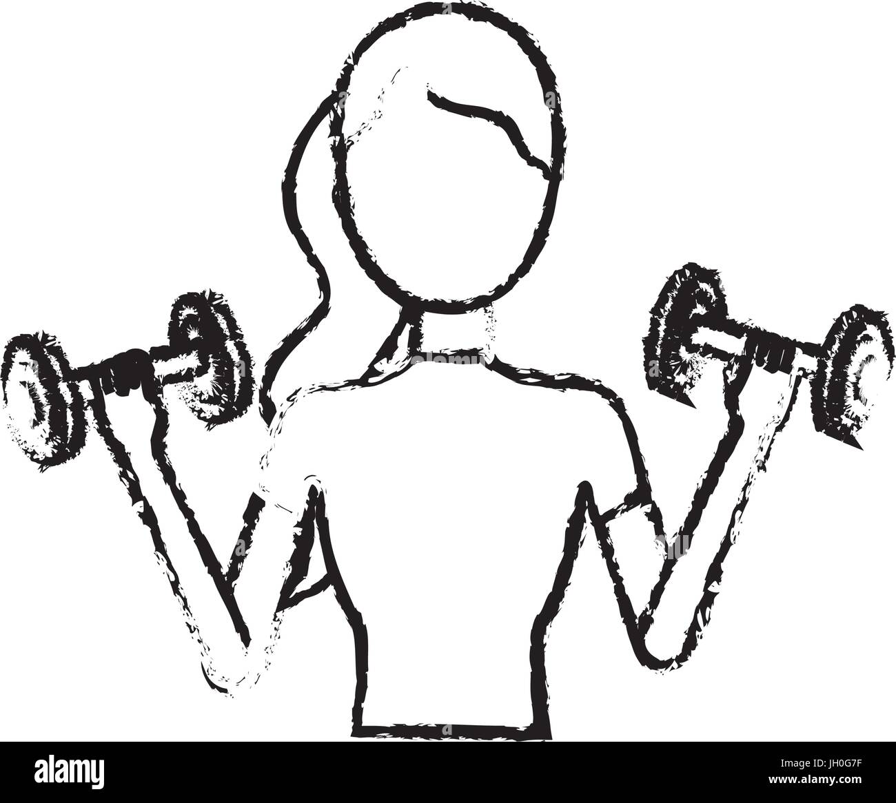figure woman with dumbbell to do exercise Stock Vector Image & Art - Alamy
