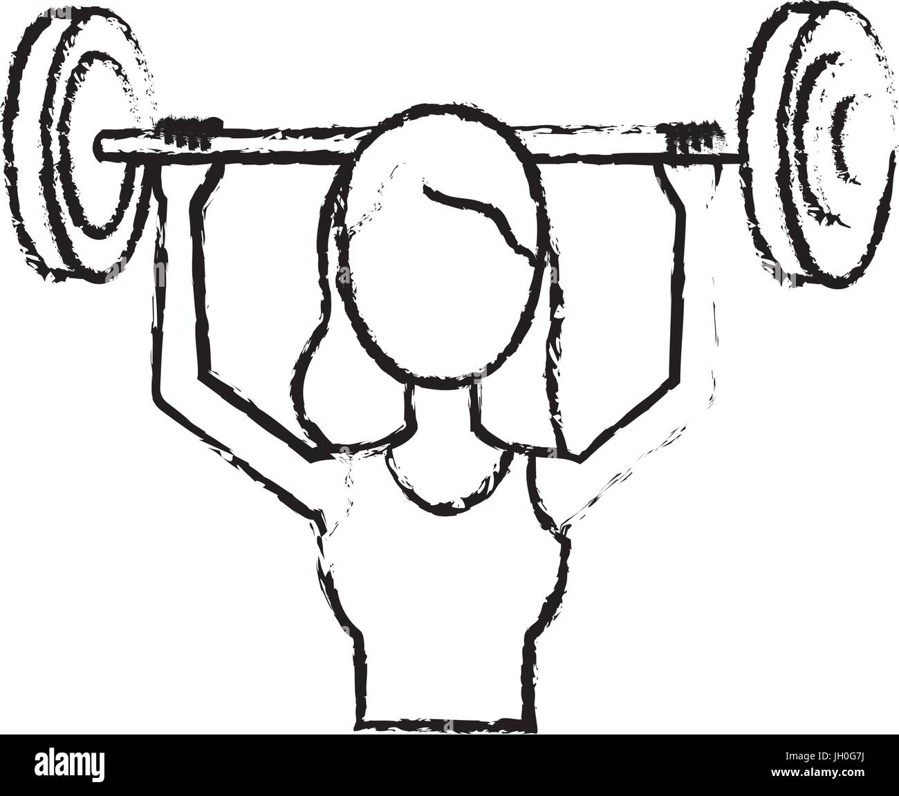 figure woman with dumbbell to do exercise Stock Vector Image & Art - Alamy
