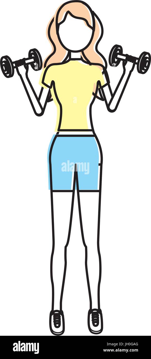 woman with dumbbell to do exercise Stock Vector Image & Art - Alamy