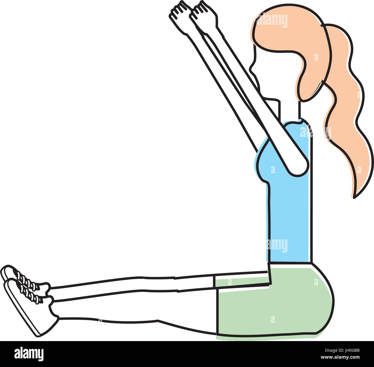 healthy woman doing exercise Stock Vector Image & Art - Alamy