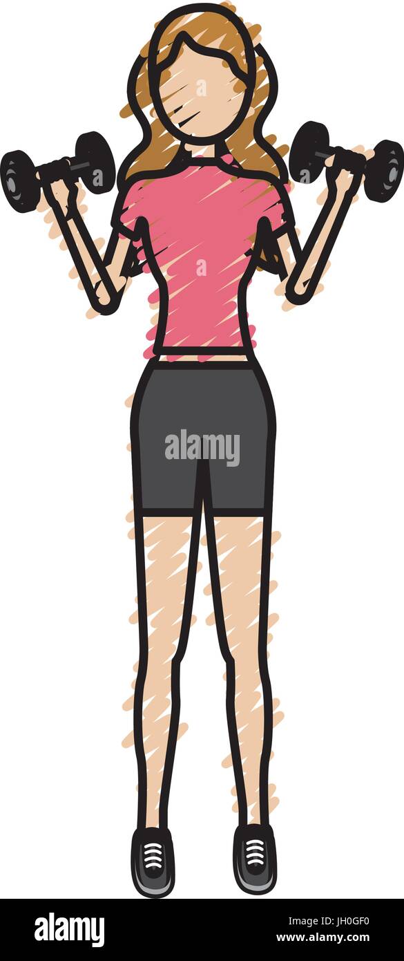 woman with dumbbell to do exercise Stock Vector Image & Art - Alamy