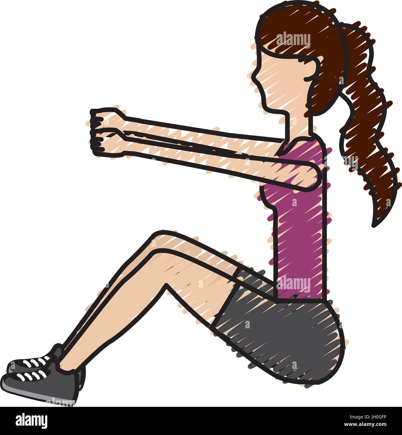 healthy woman doing exercise Stock Vector Image & Art - Alamy