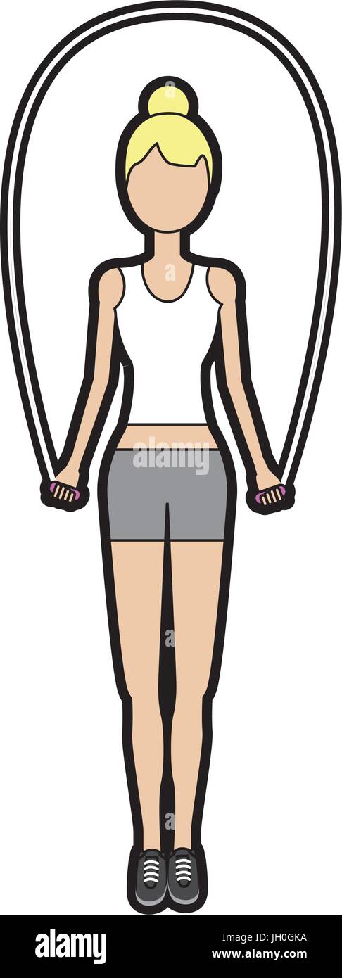 woman jumping to do exercise Stock Vector Image & Art - Alamy