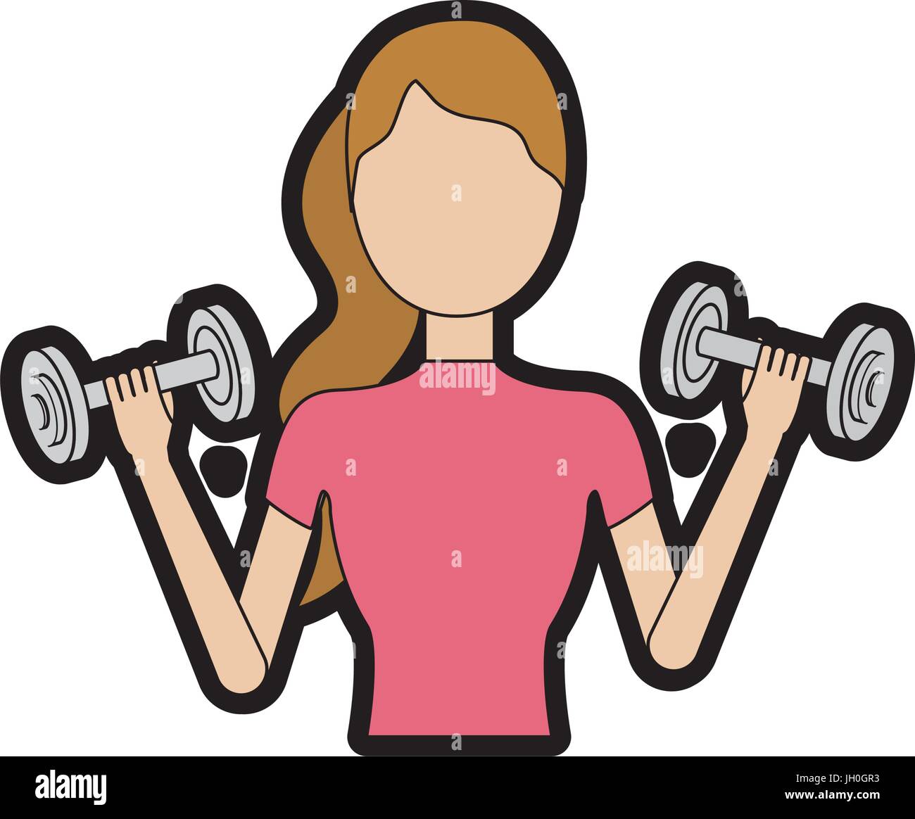 woman with dumbbell to do exercise Stock Vector Image & Art - Alamy