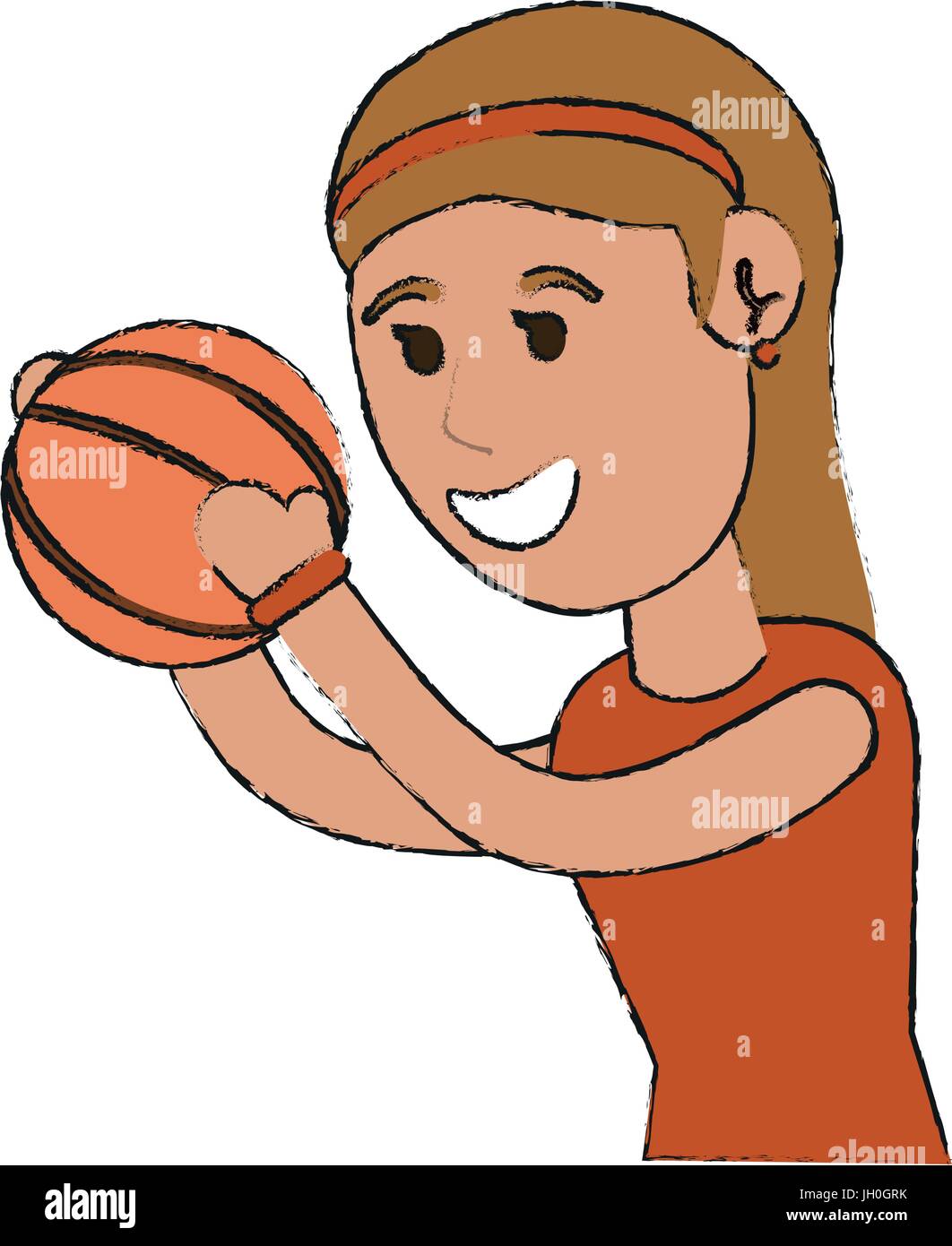 woman playing basketball sport or fitness related icon image  Stock Vector