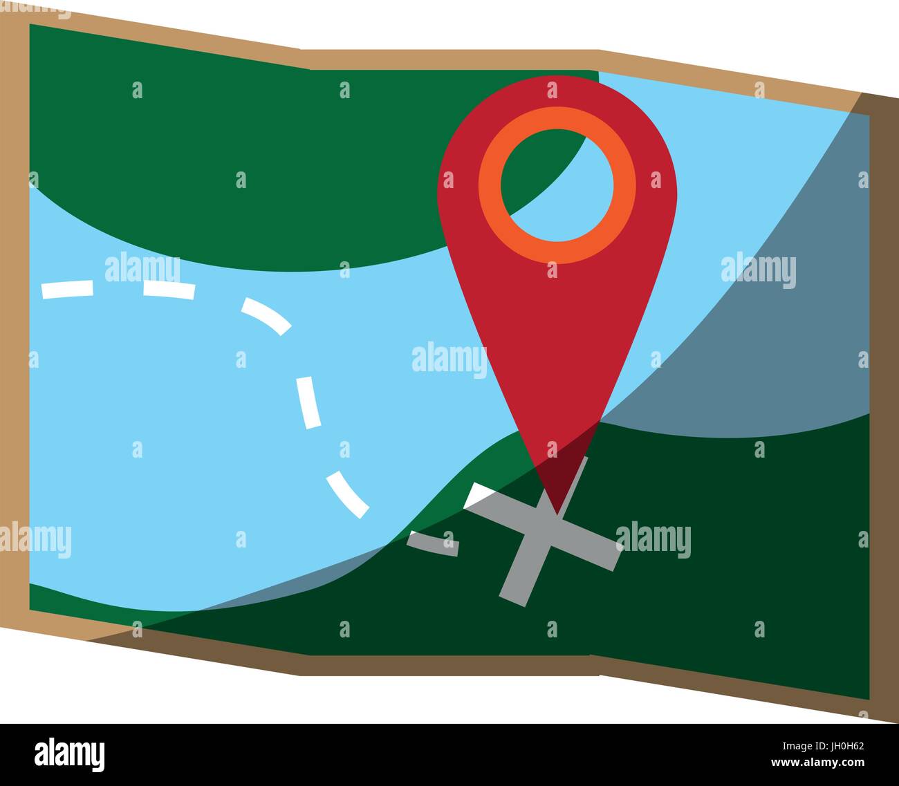 map with location pin icon image Stock Vector Image & Art - Alamy
