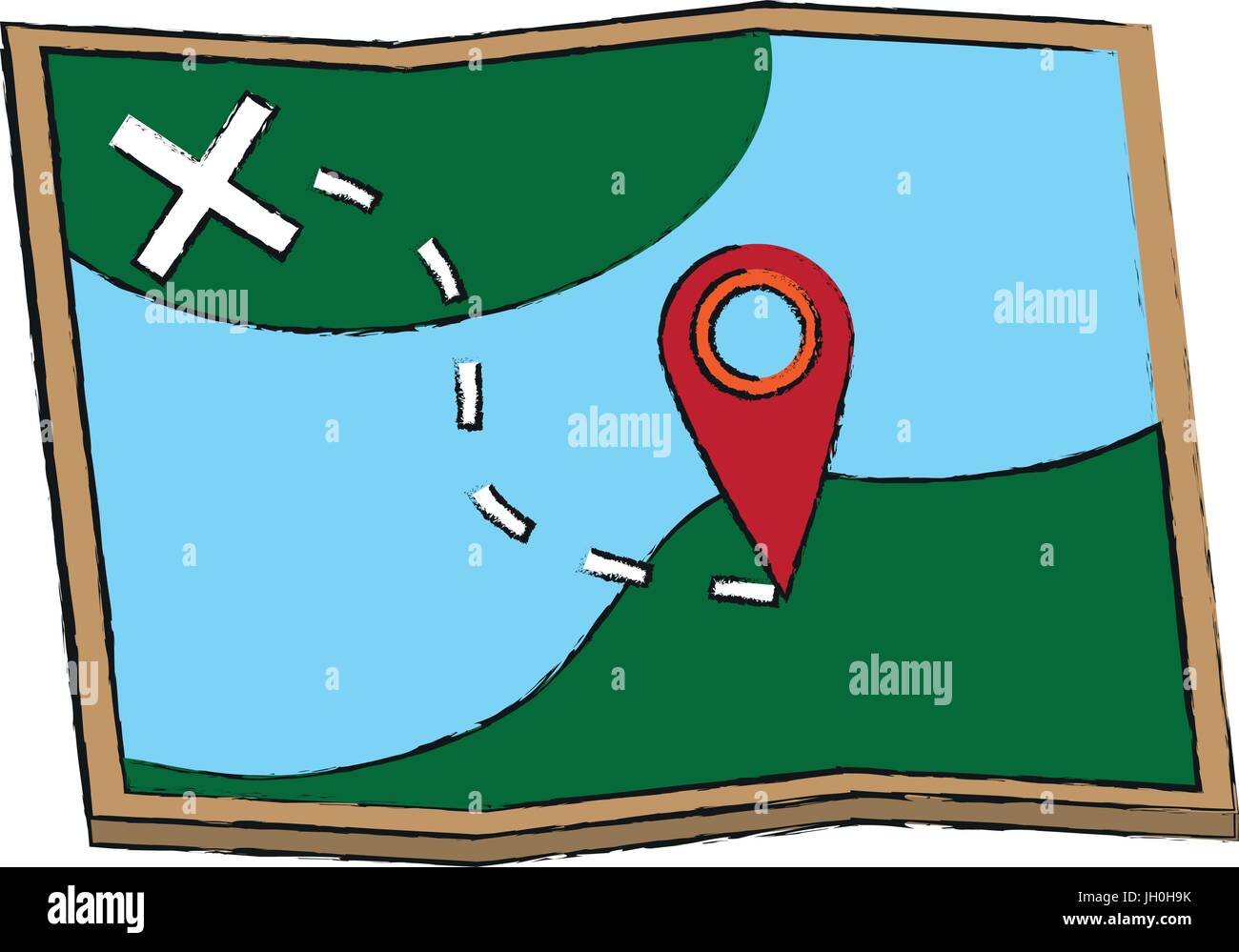 map with location pin icon image Stock Vector Image & Art - Alamy
