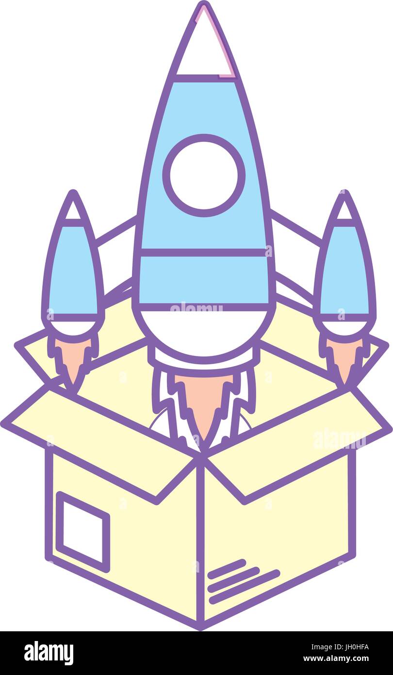 box with technology rocket out side Stock Vector Image & Art - Alamy