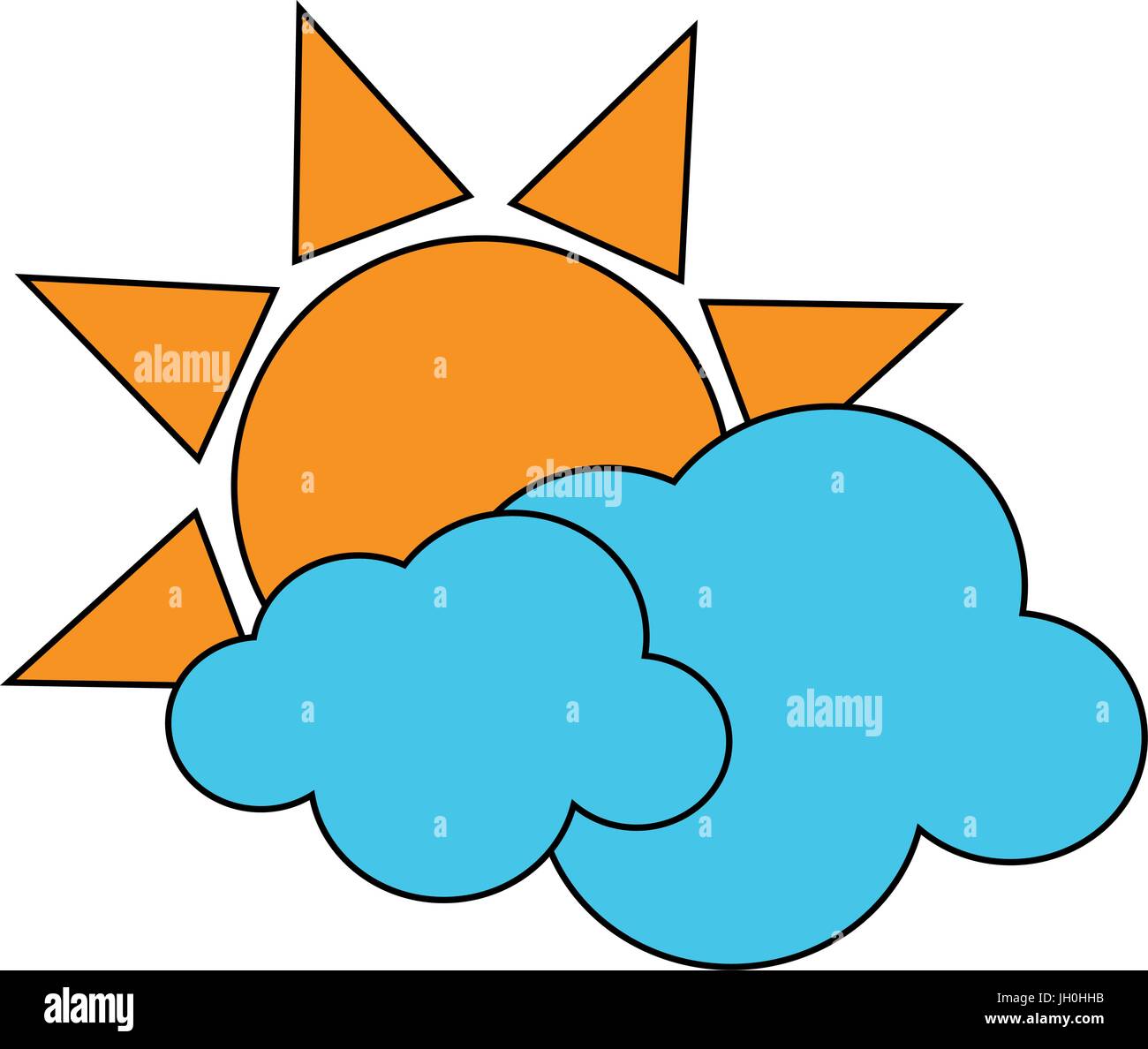 sun with clouds icon image Stock Vector Image & Art - Alamy