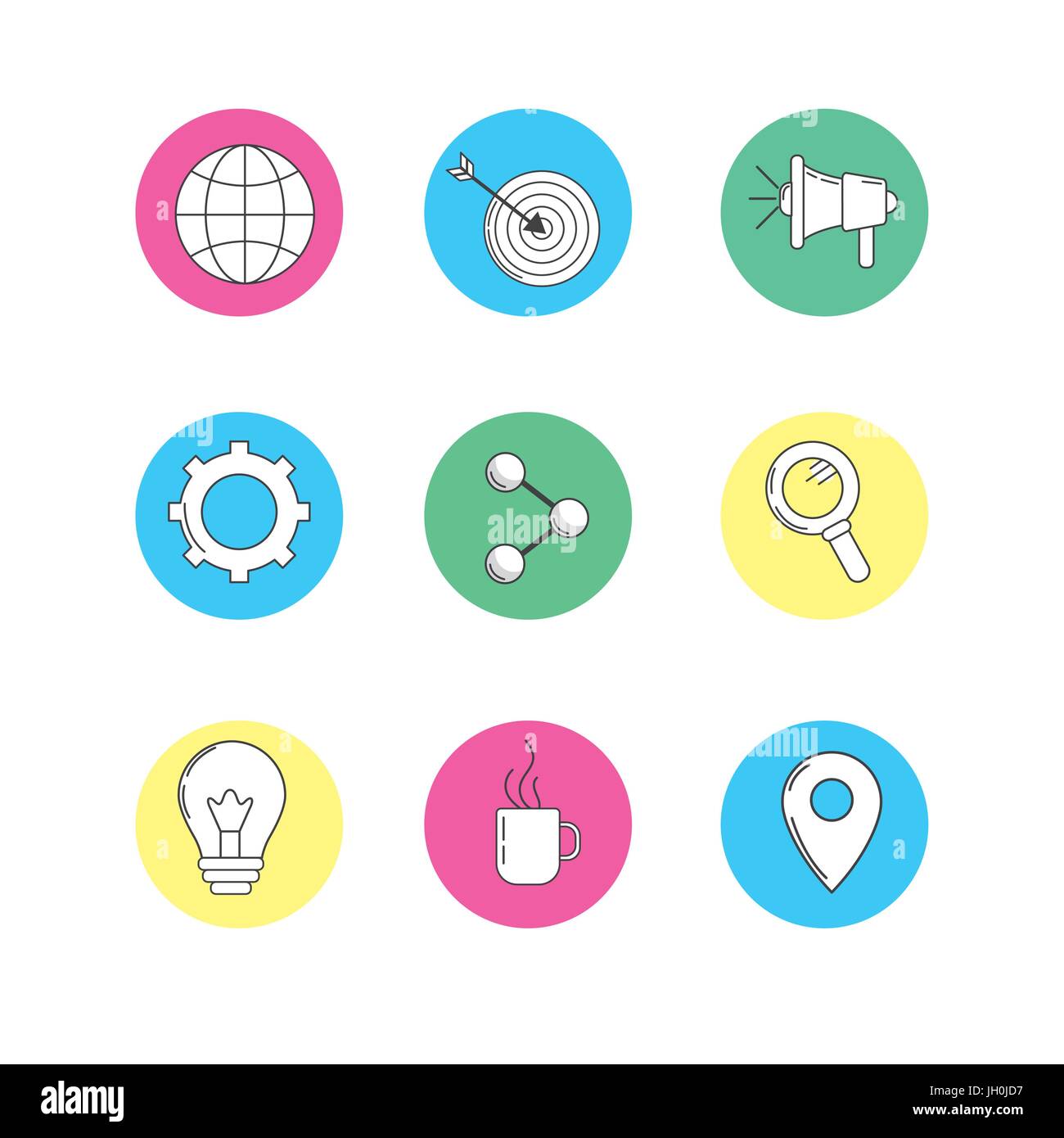set technology icons to company information Stock Vector Image & Art ...